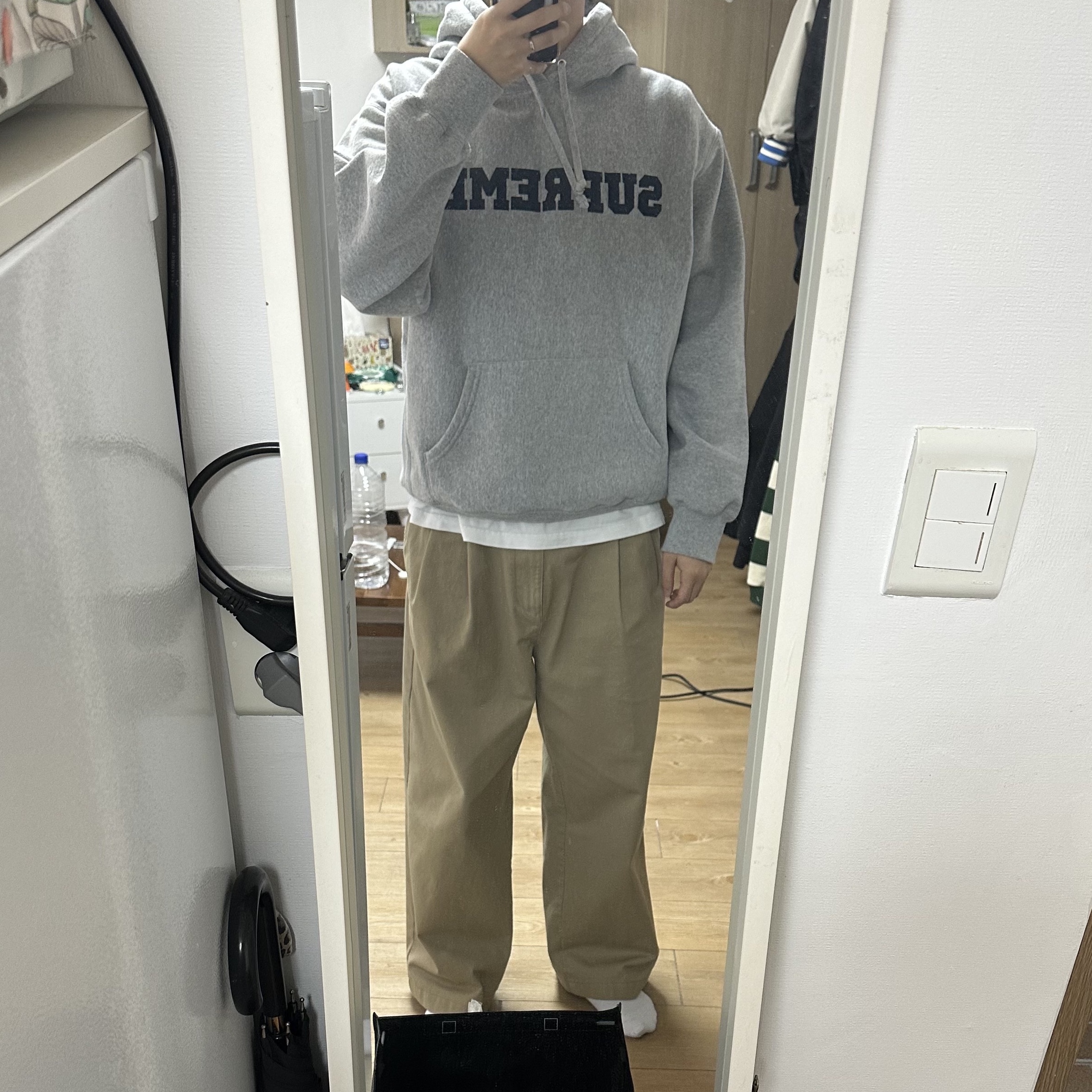Supreme Collegiate Hooded Sweatshirt Heather Grey - 24SS 착용 스타일