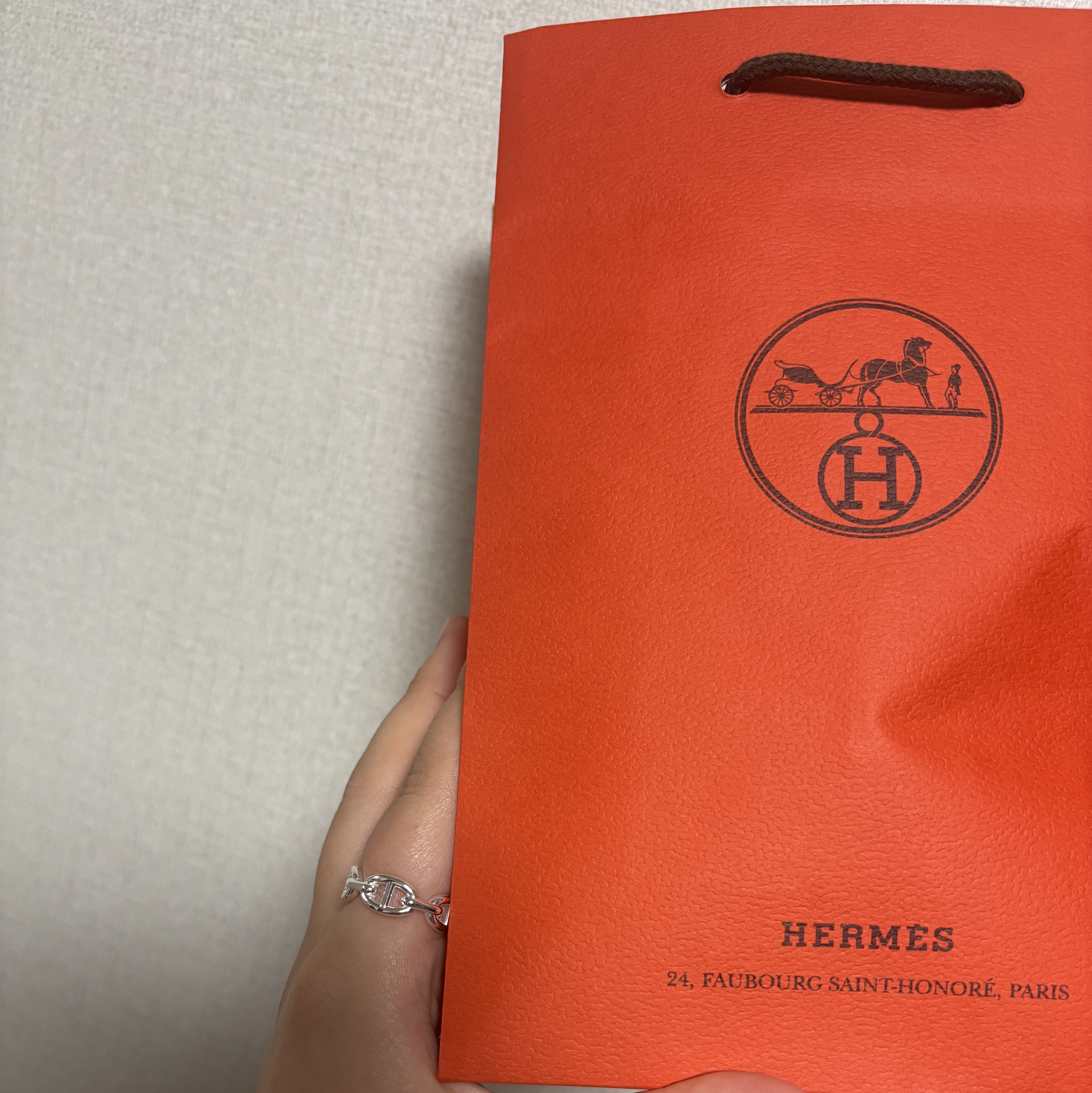 (W) Hermes Small Chaine D'Ancre Enchainee Ring Sterling Silver 착용 스타일