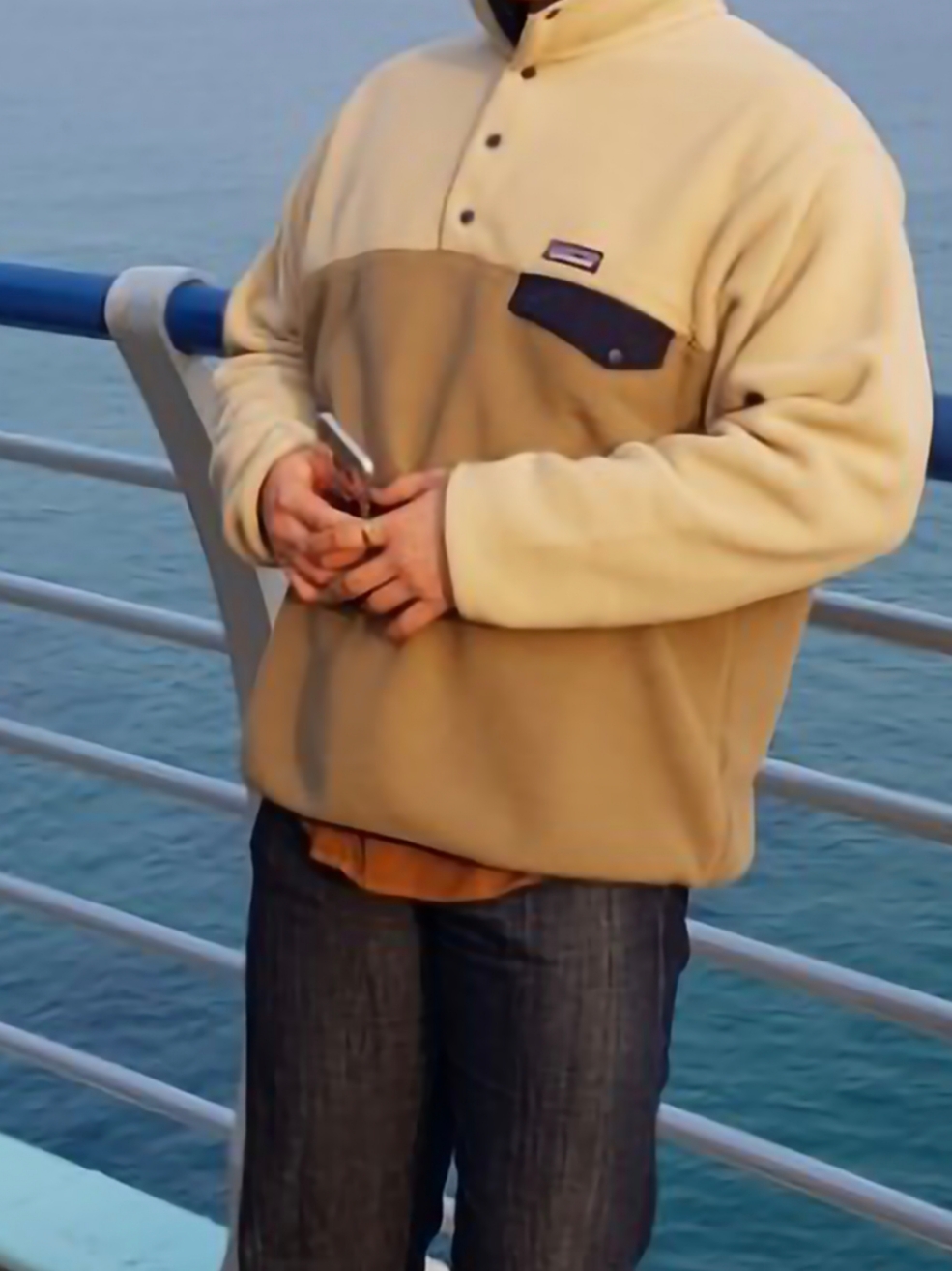 Patagonia Synchilla Snap-T Fleece Pullover Oatmeal Heather 착용 스타일