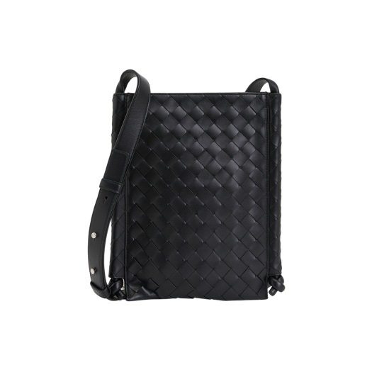 Bottega Veneta Small Flat Loop Crossbody Bag Black