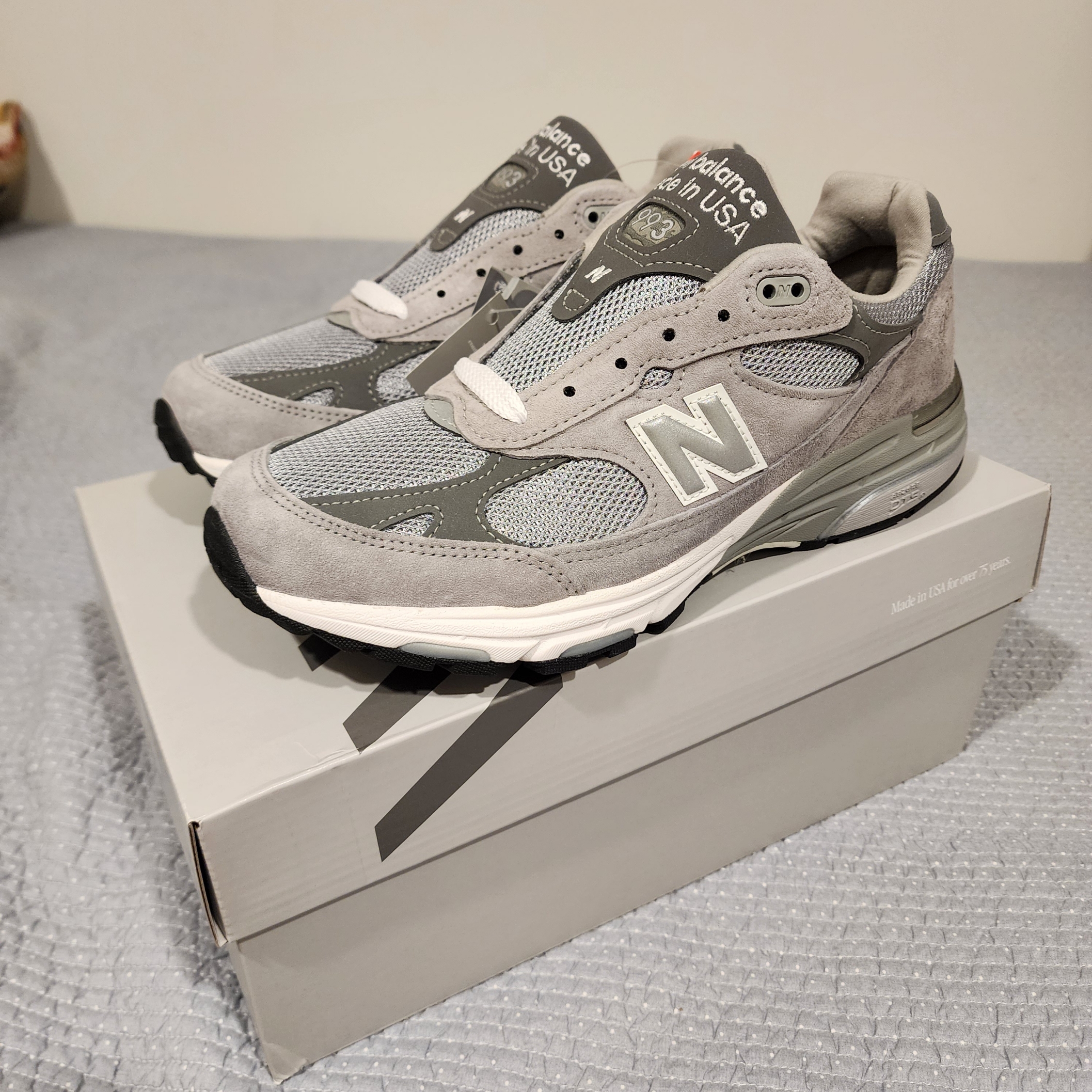 New Balance 993 Made in USA Grey - D Standard 착용 스타일 - 3
