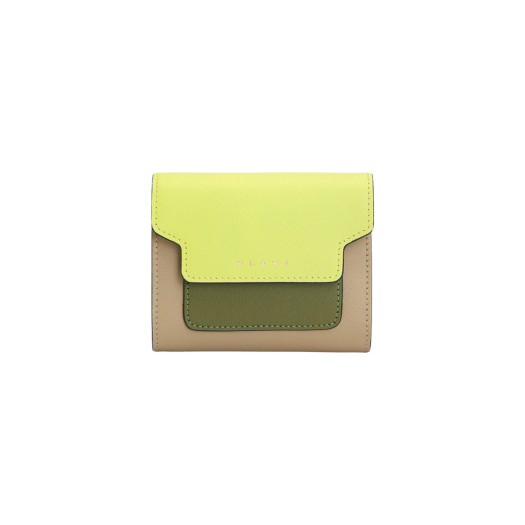 Marni Saffiano Tri-Fold Wallet Bani Olive