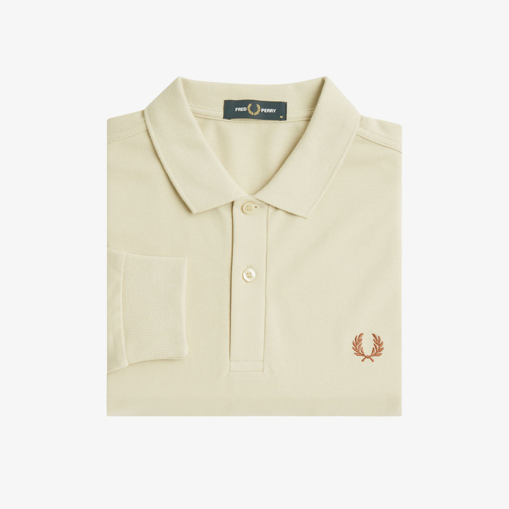 프레드페리 롱 슬리브 플레인 프레드페리 셔츠 오트밀/위스키브라운(Fred Perry Long Sleeve Plain Fred Perry Shirt Oatmeal) - 6