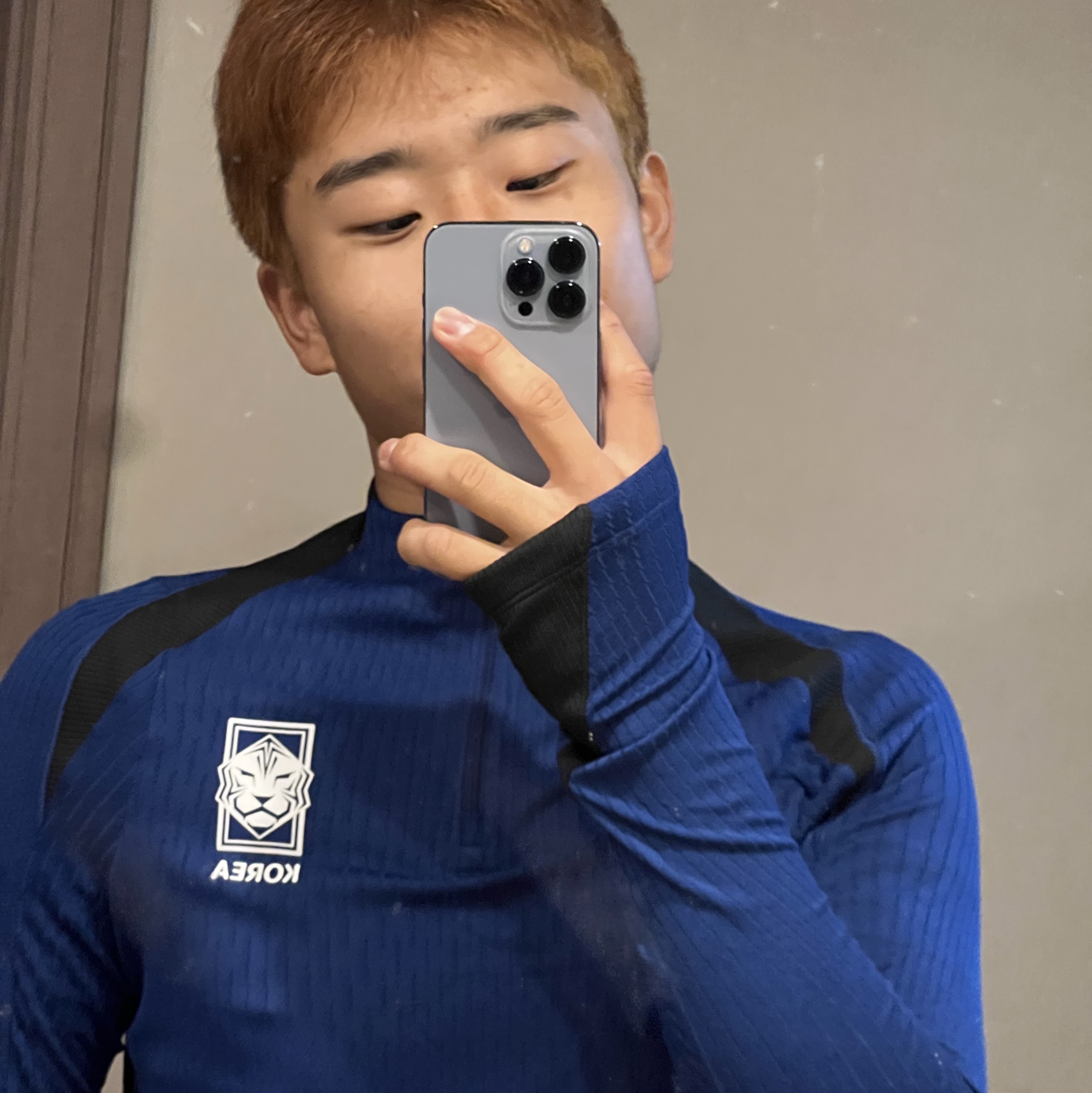 Nike Korea Dri-Fit Strike Soccer Knit Drill Top Global Blue 착용 스타일