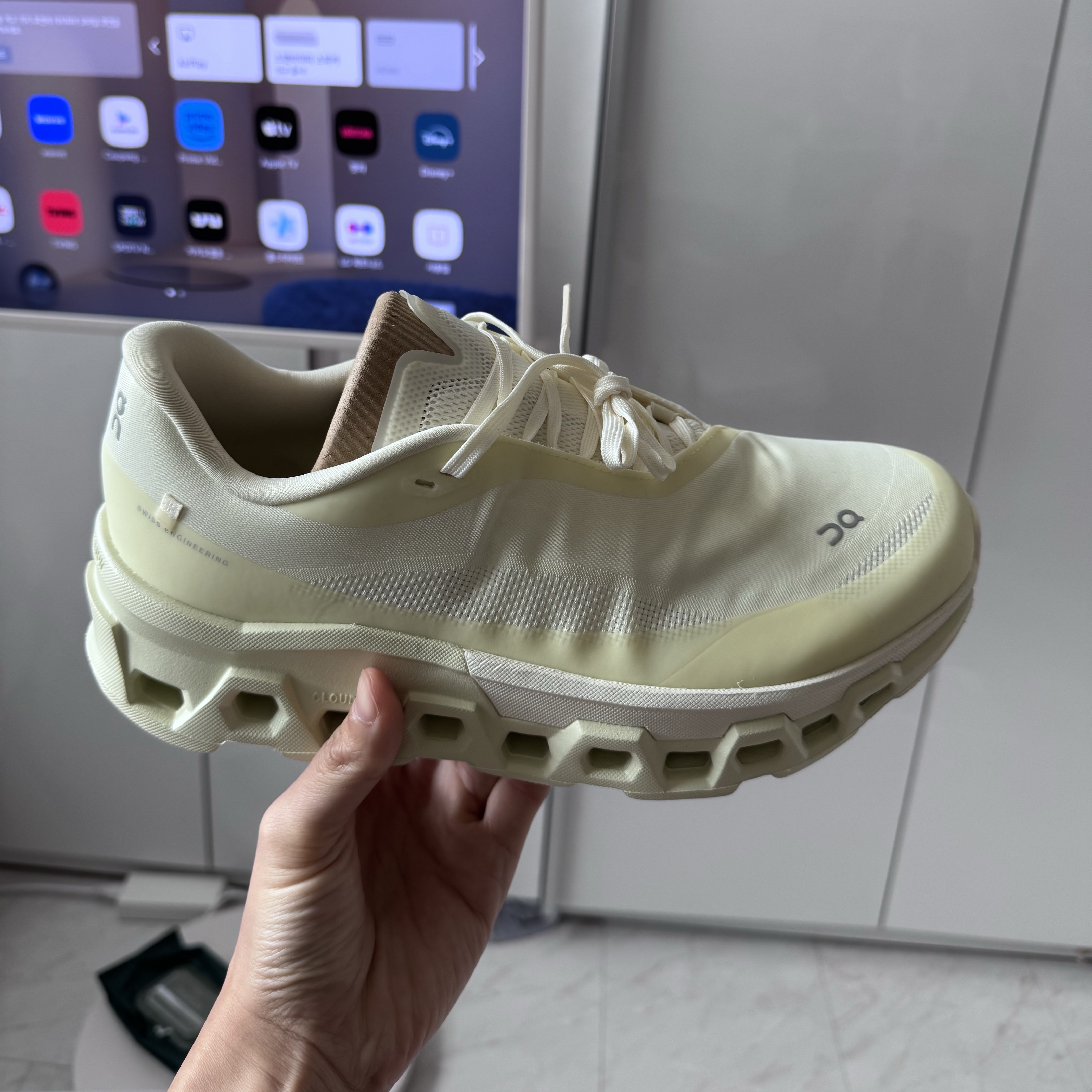 On Running x Post Archive Faction (Paf) Cloudmonster 2 Seedling White 착용 스타일
