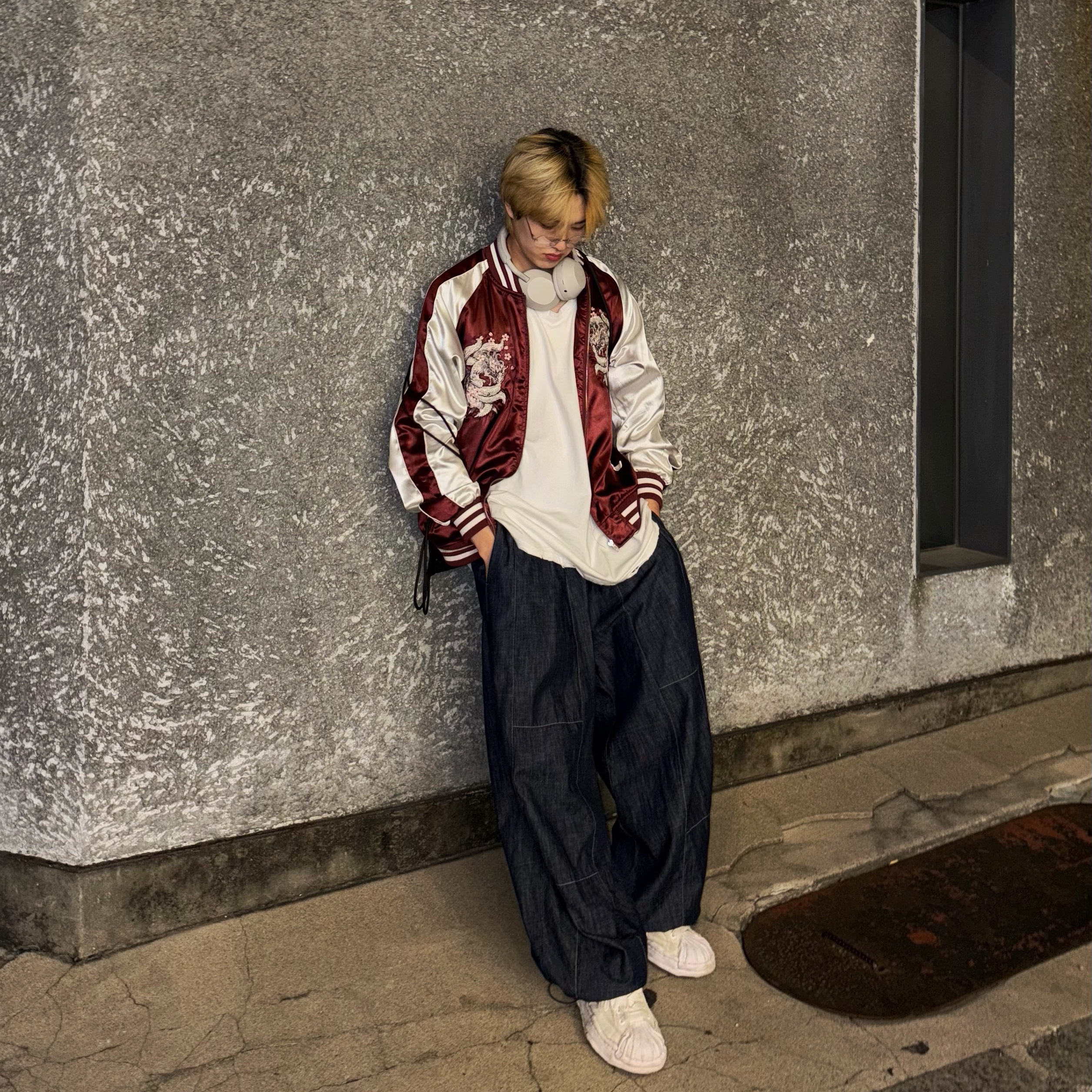 Maison Mihara Yasuhiro Blakey OG Sole Canvas Low-top Sneakers White, Sony WH-1000XM5 Silver (Korean Ver.) 착용 스타일 - 2