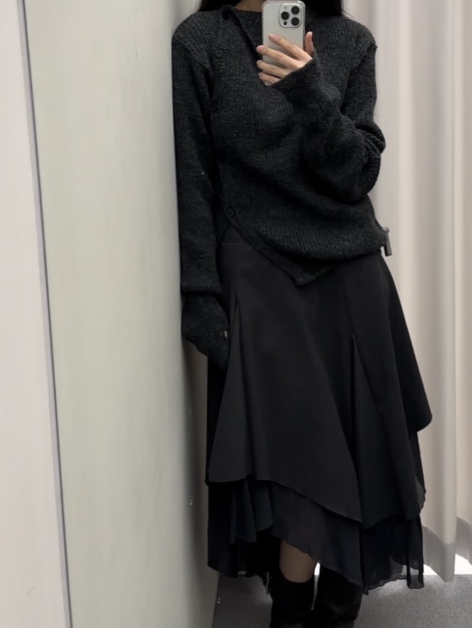 (W) Zara Buckled Biker Flat Ankle Boots Brown 착용 스타일 - 3