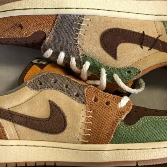 Jordan 1 x Zion Williamson Retro Low OG Flax and Oil Green 착용 스타일
