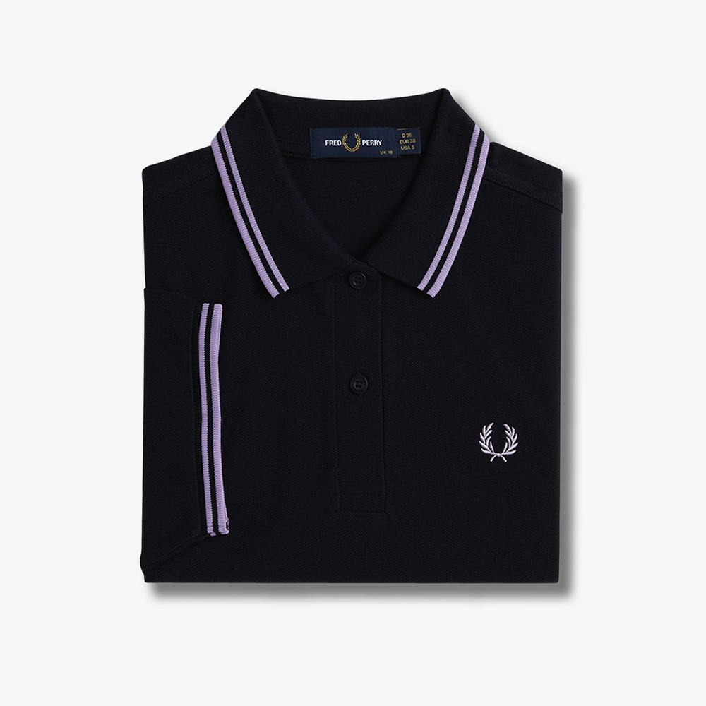 프레드페리 우먼 트윈 팁 프레드페리 셔츠 네이비/바이올렛(Fred Perry Womens Twin Tipped Fred Perry Shirt Navy) - 6