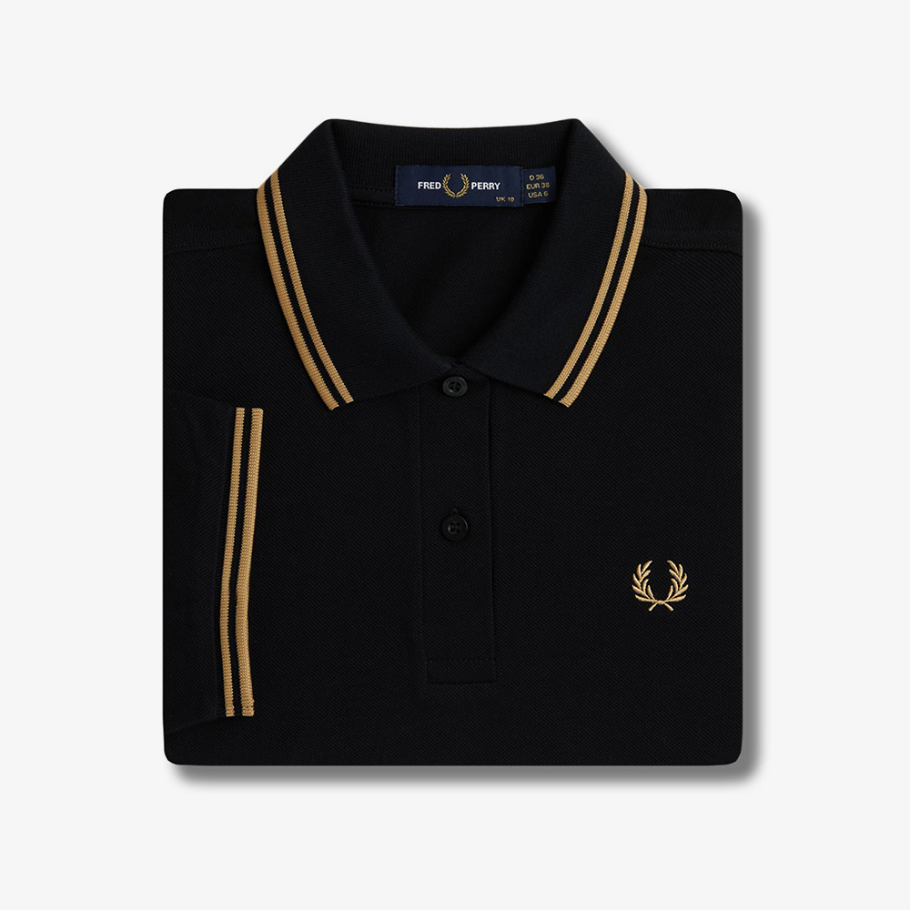 프레드페리 우먼 트윈 팁 프레드페리 셔츠 블랙/웜스톤(Fred Perry Womens Twin Tipped Fred Perry Shirt Black) - 6