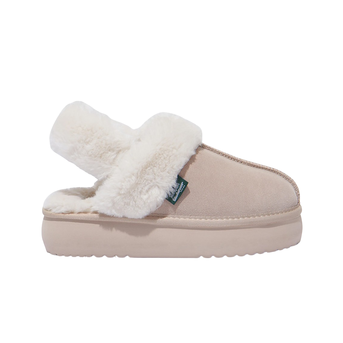 (W) 락피쉬웨더웨어 클라우디 플랫폼 퍼 슬링백 핑크 베이지((W) Rockfishweatherwear Cloudy Flatform Fur Slingback Pink Beige) - 1