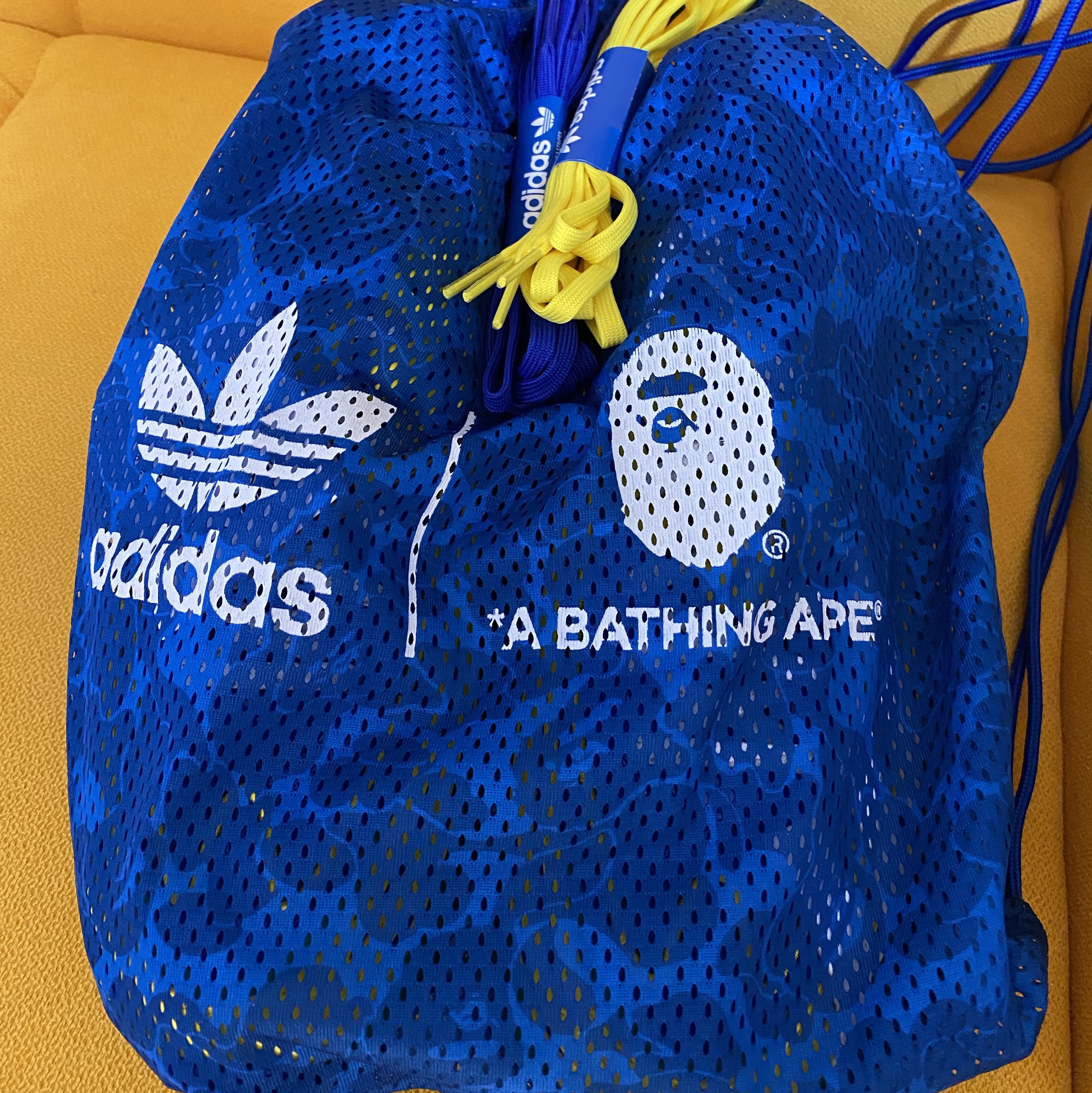 Adidas x BAPE Orketro Green Power Blue 착용 스타일 - 1