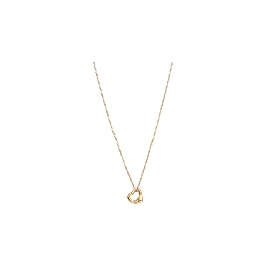Tiffany & Co. Elsa Peretti Open Heart Pendant 18K Yellow Gold with Diamonds