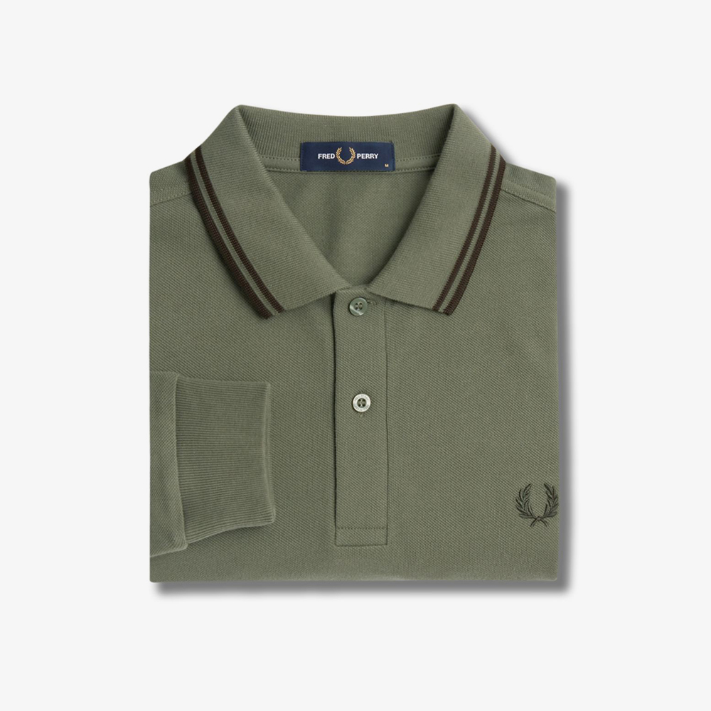 프레드페리 롱 슬리브 트윈 팁 프레드페리 셔츠 로렐리스그린(Fred Perry Long Sleeve Twin Tipped Fred Perry Shirt Laurel Wreath Green) - 6