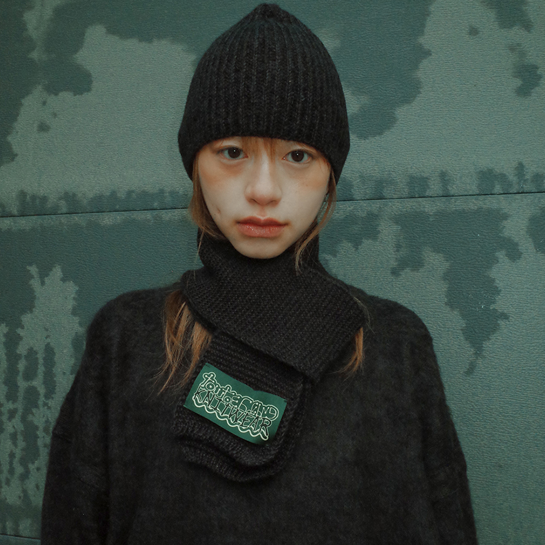 토우토우아카이브 코지 미니 머플러 블랙(TOWTOW.ARCHIVE Cozy Mini Muffler Black) - 4