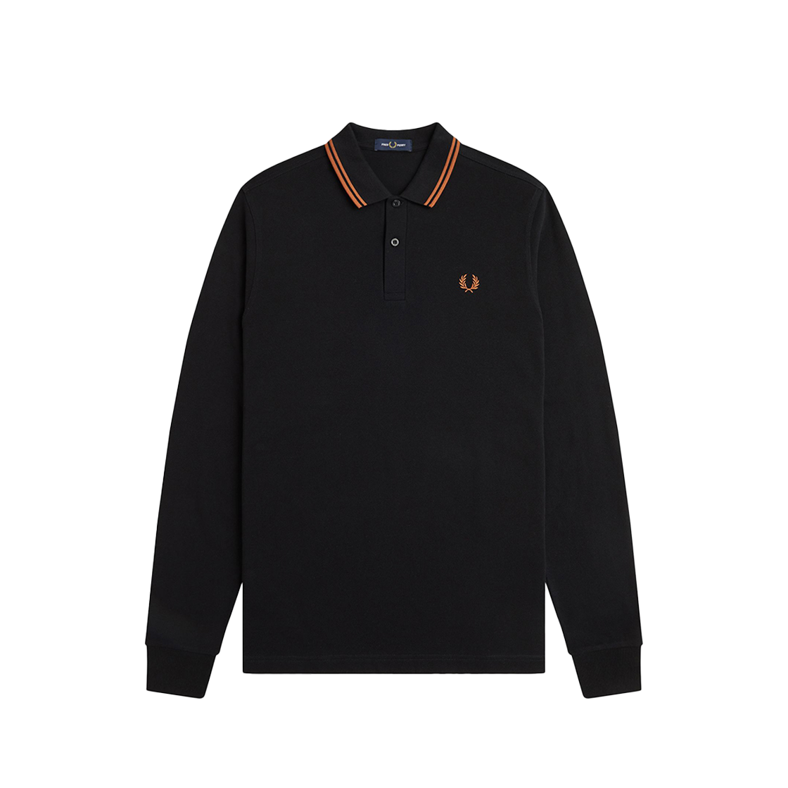 프레드페리 롱 슬리브 트윈 팁 프레드페리 셔츠 블랙/마멀레이드(Fred Perry Long Sleeve Twin Tipped Fred Perry Shirt Black) - 1