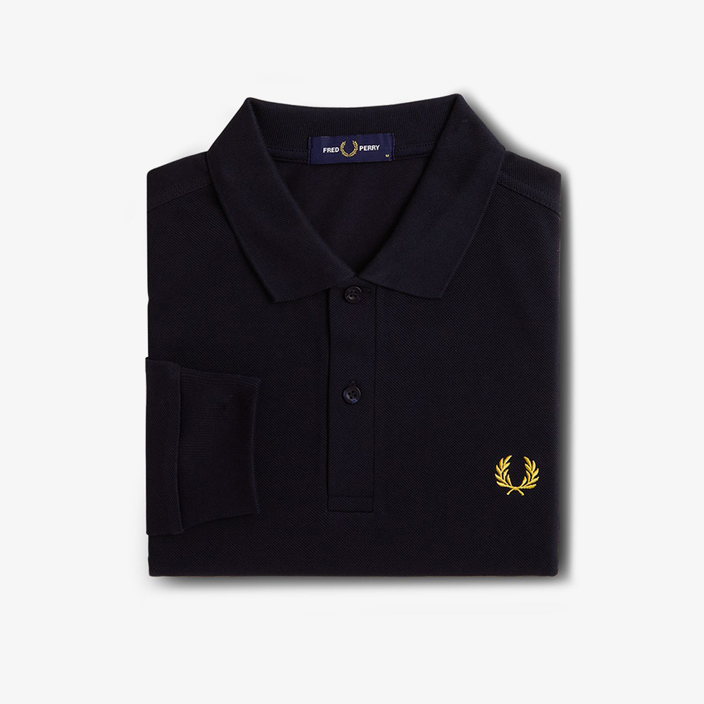프레드페리 롱 슬리브 플레인 프레드페리 셔츠 네이비/허니콤(Fred Perry Long Sleeve Plain Fred Perry Shirt Navy) - 6