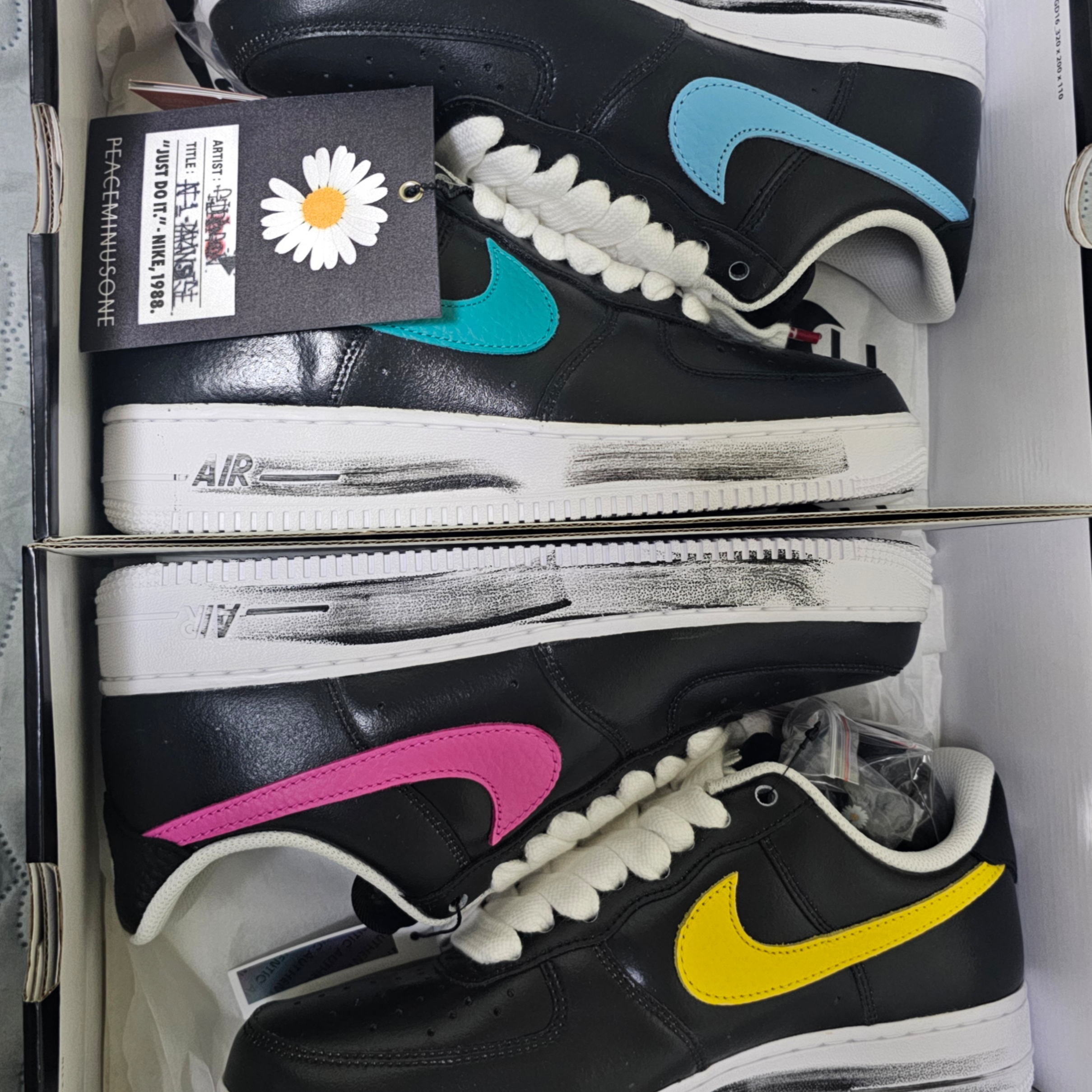 Nike x Peaceminusone Air Force 1 Low Para-Noise 3.0 Black and Multicolor 착용 스타일 - 1