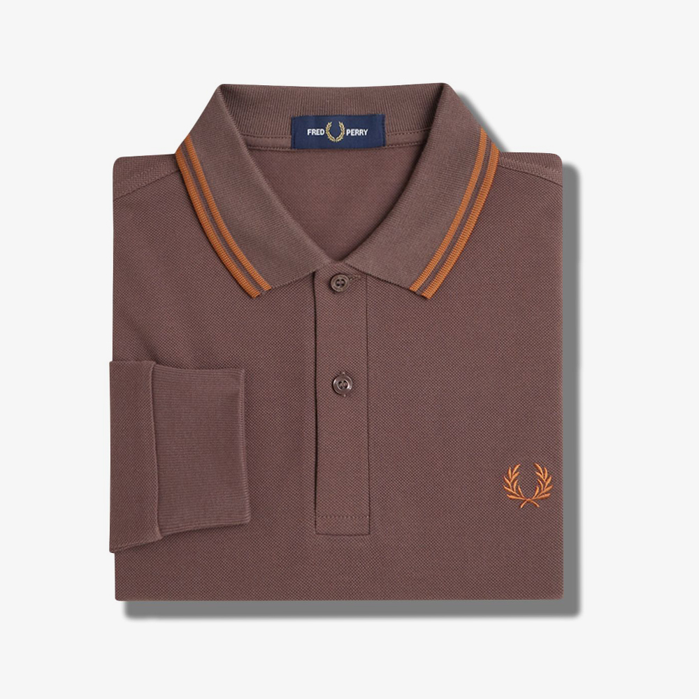 프레드페리 롱 슬리브 트윈 팁 프레드페리 셔츠 캐링턴로드브릭/넛플레이크(Fred Perry Long Sleeve Twin Tipped Fred Perry Shirt Carrington Road Brick) - 6