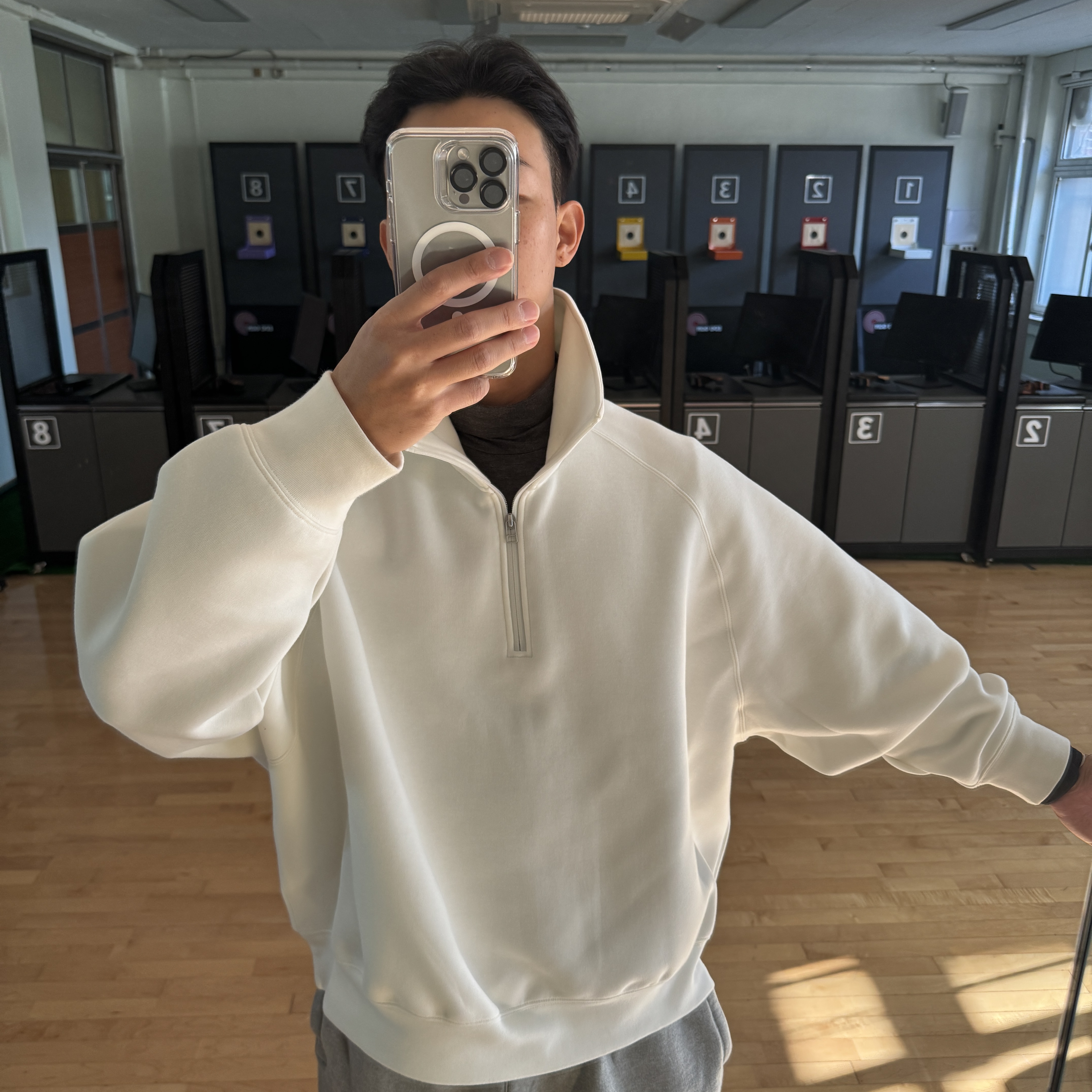 Nike Tech Fleece Reimagined 1/2 Zip Top Sail - Asia 착용 스타일 - 2