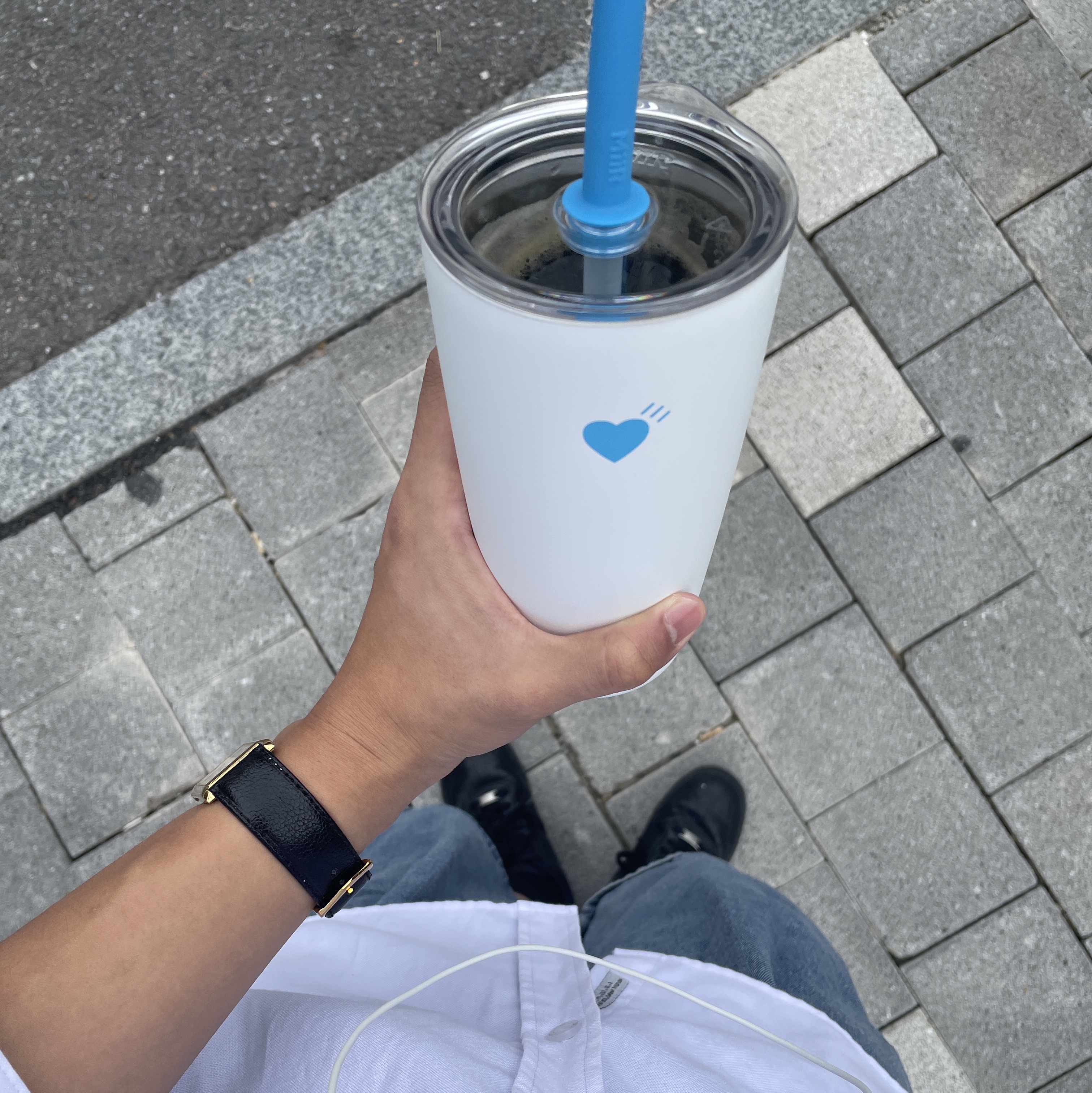 Human Made x Blue Bottle Coffee Commuter Cup White 착용 스타일 - 2
