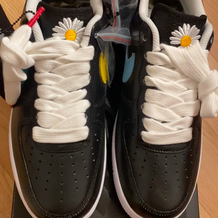 Nike x Peaceminusone Air Force 1 Low Para-Noise 3.0 Black and Multicolor 착용 스타일