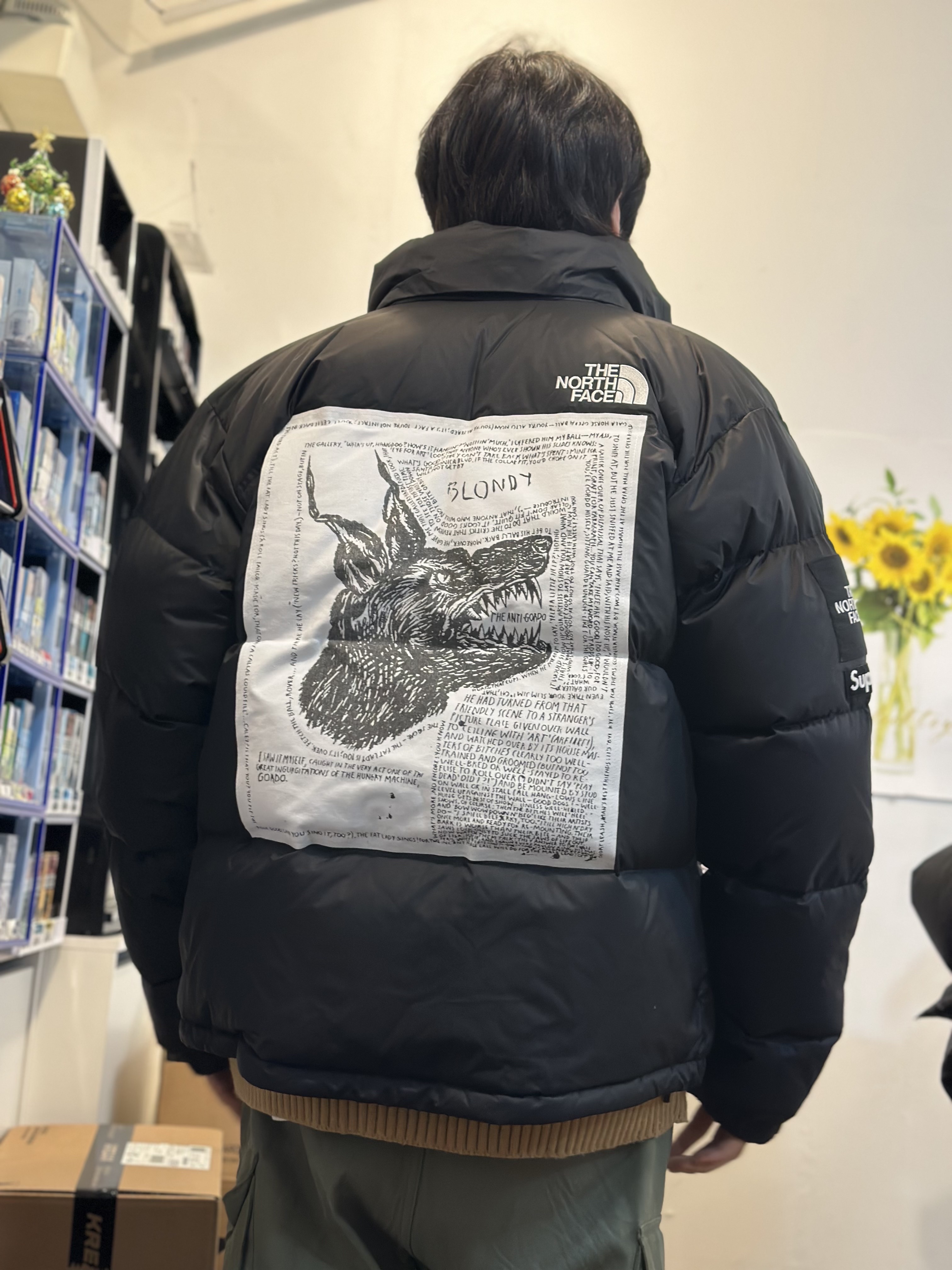 Supreme x The North Face Nuptse Jacket Black - 24FW 착용 스타일