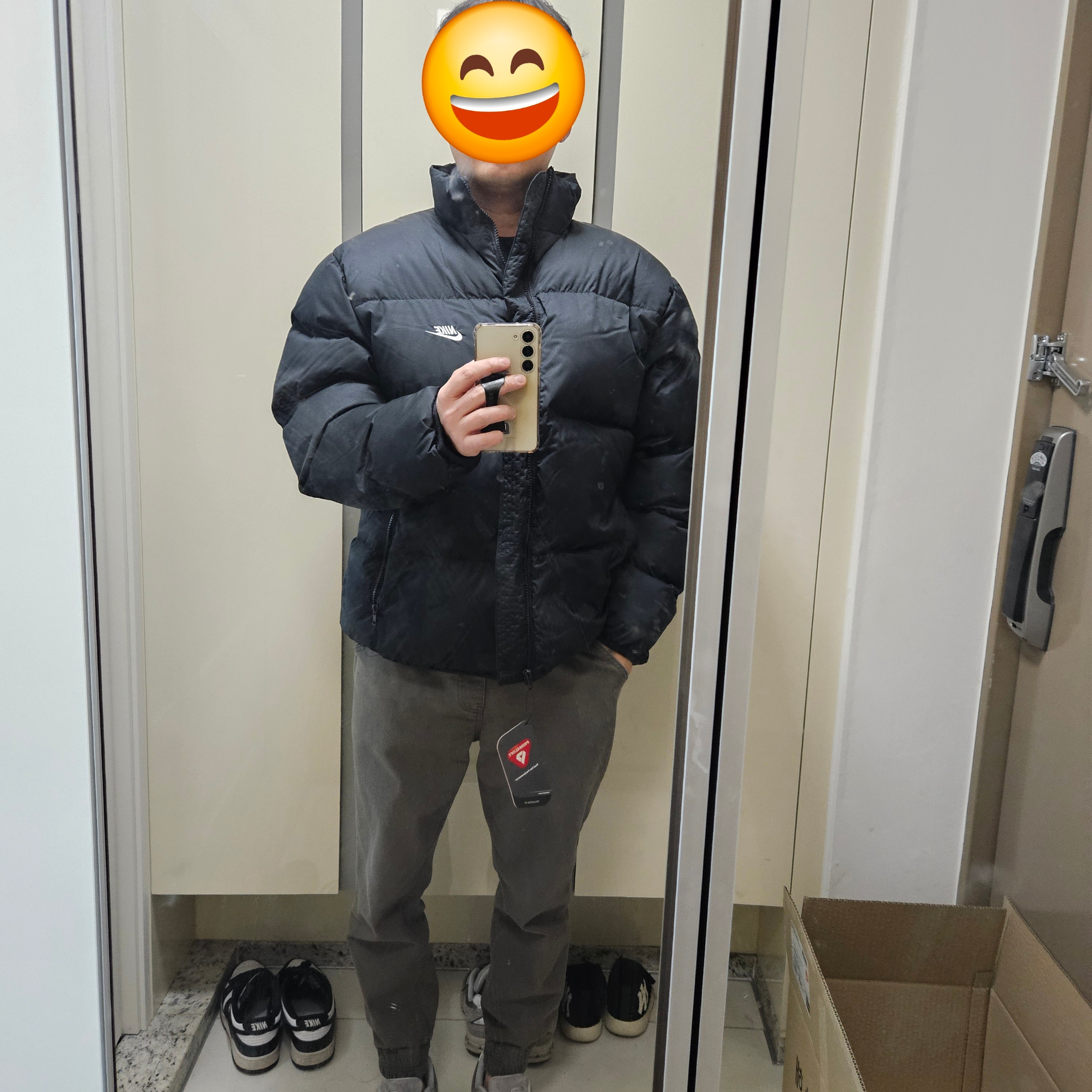 Nike NSW Puffer Jacket Black - Asia 착용 스타일