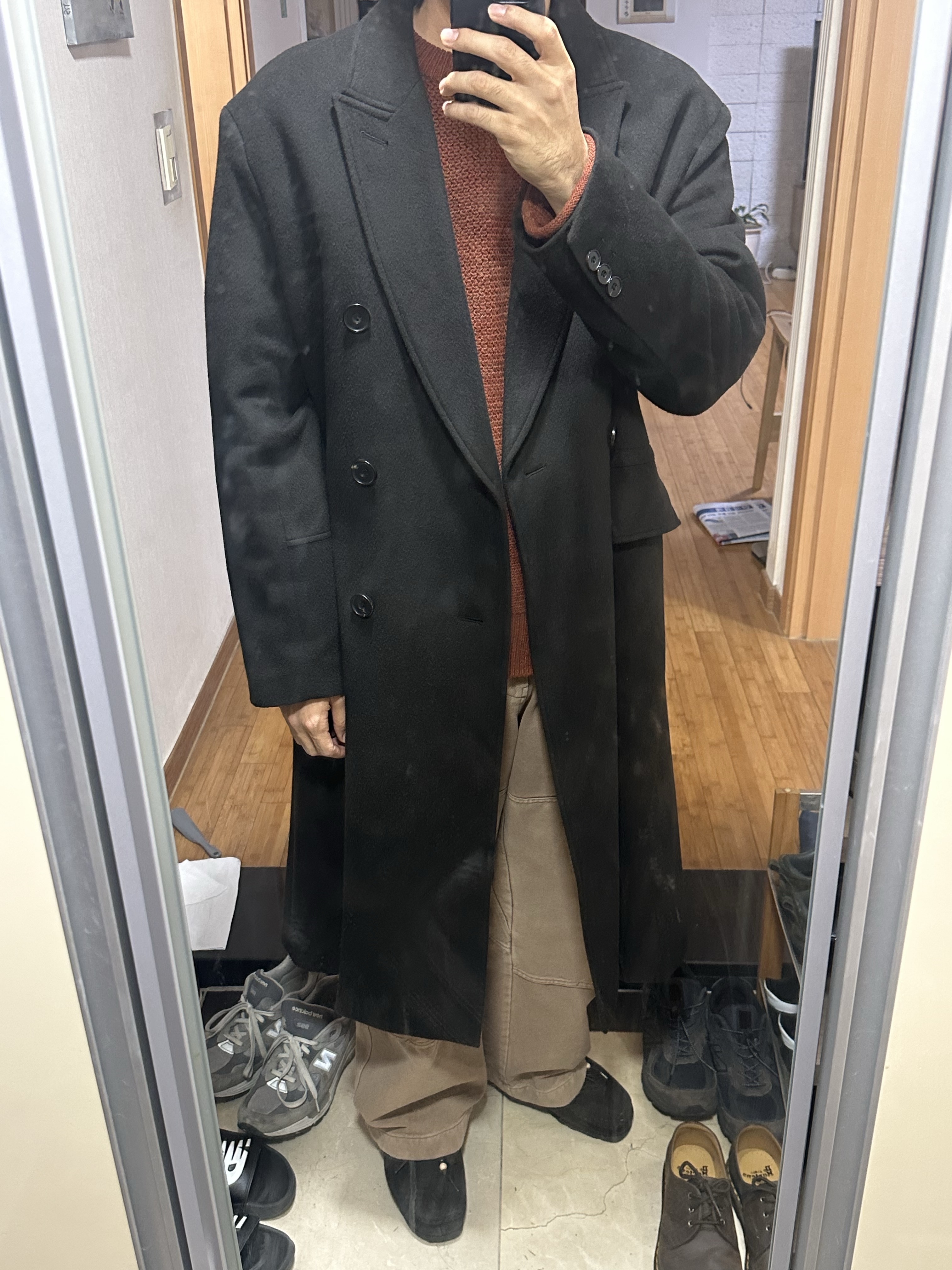 Kapital Drunken Striped Fleece Zip Blouson Khaki, Porter Freestyle Multi Coin Case Camel 착용 스타일 - 2