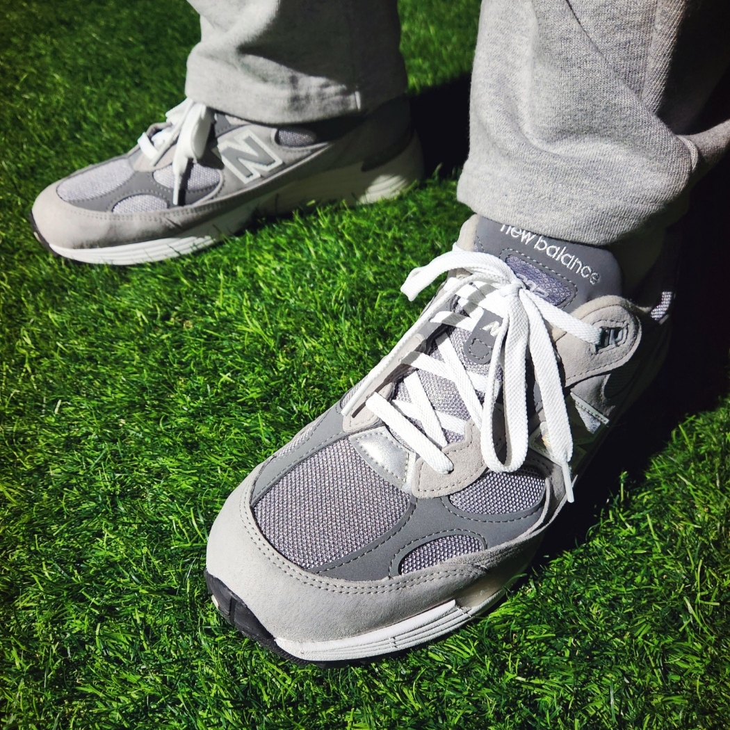 New Balance 992 Made in USA Grey - D Standard 착용 스타일 - 5