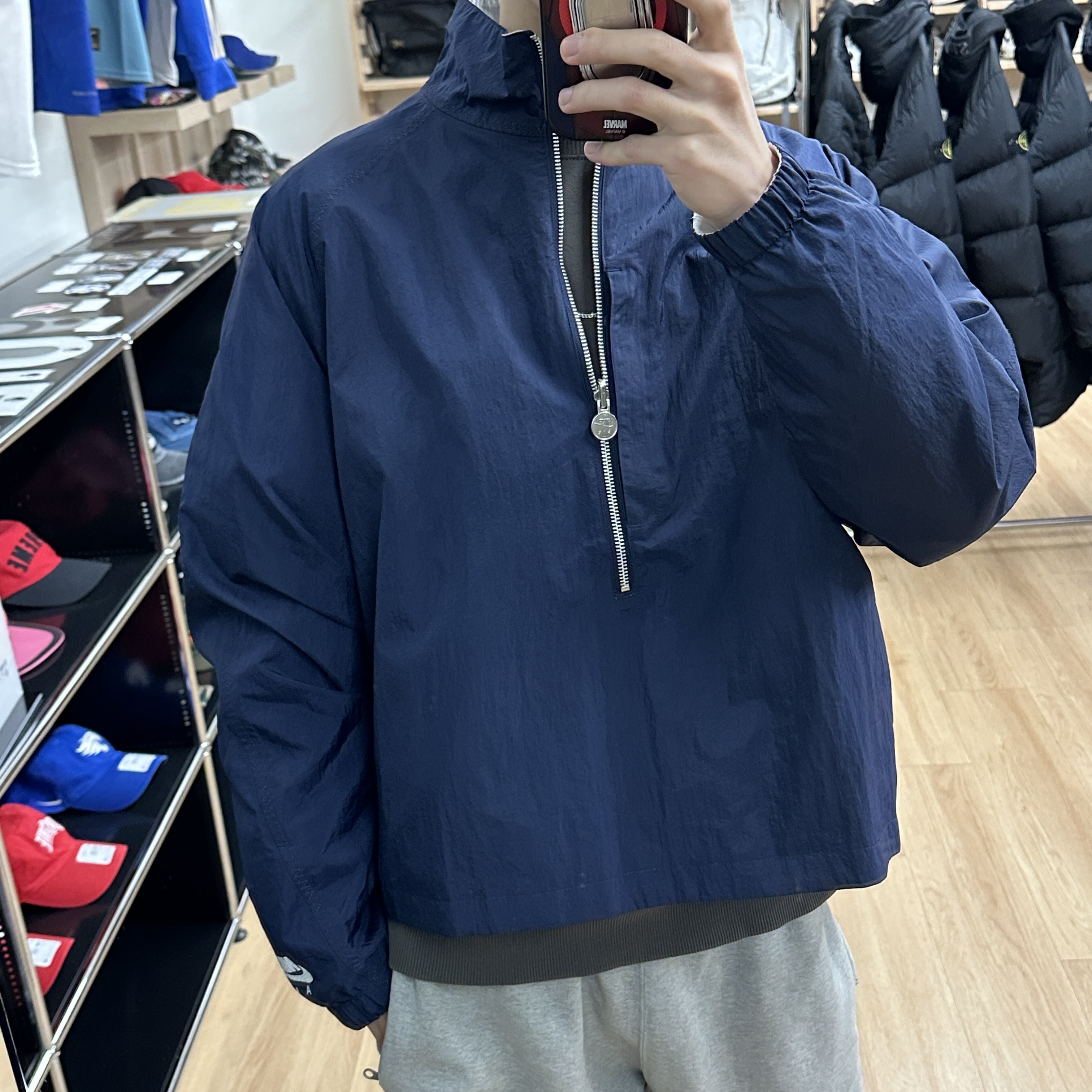 Nike x Kim Jones Reversible Wind Breaker Navy - Asia 착용 스타일 - 3
