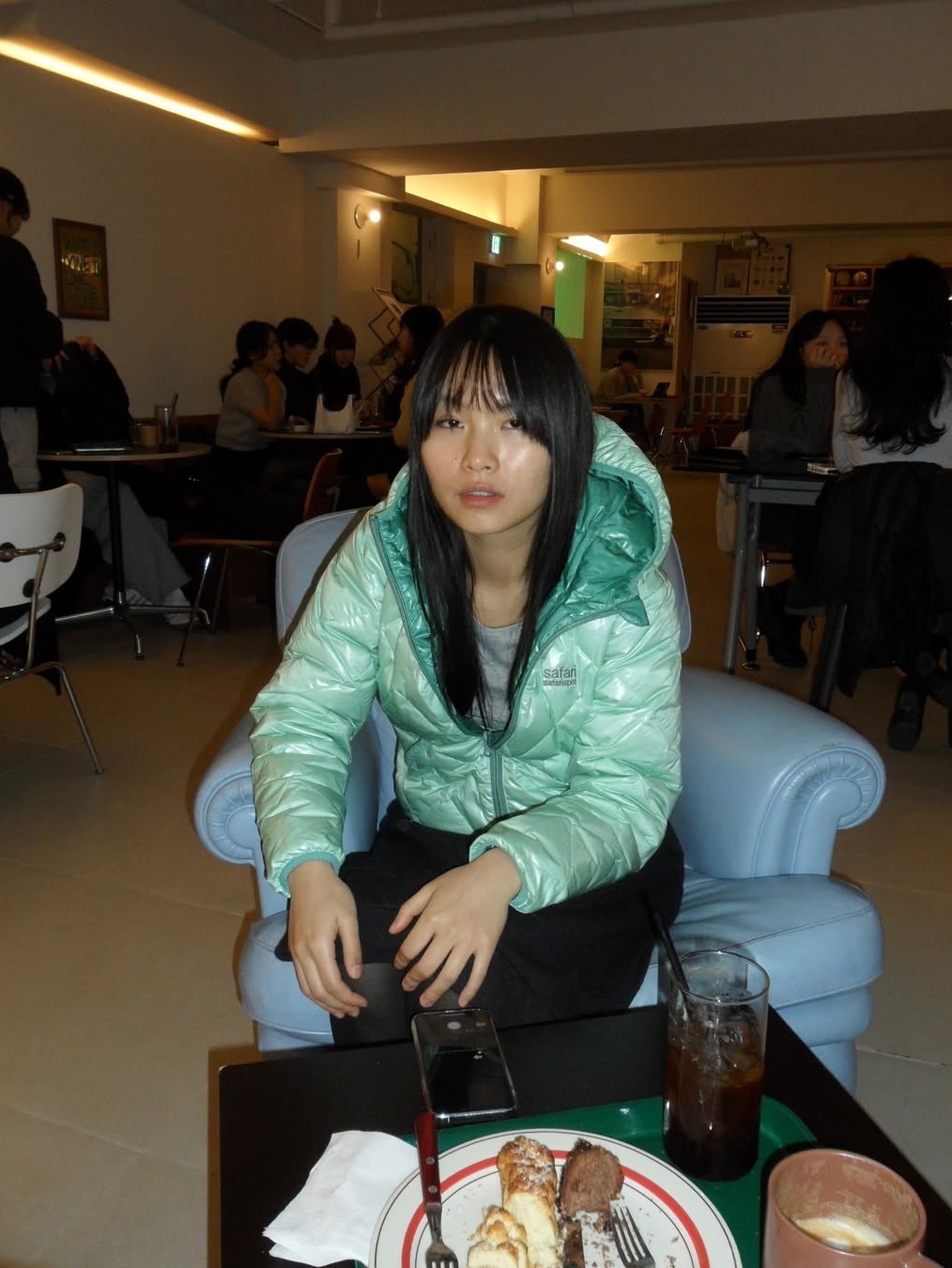Safarispot 1/2 Reversible Two Color Light Down Jacket Gray Yellow, Safarispot 1/2 Reversible Two Color Light Down Jacket Turquoise Mint 착용 스타일