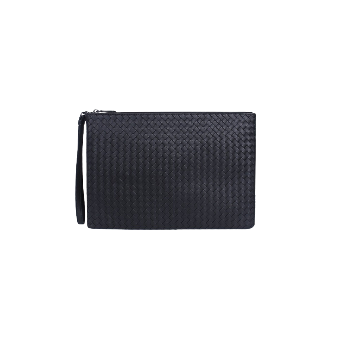 442242V3UN01275 Bottega Veneta Intrecciato Strap Clutch Black - 대표 이미지 #1