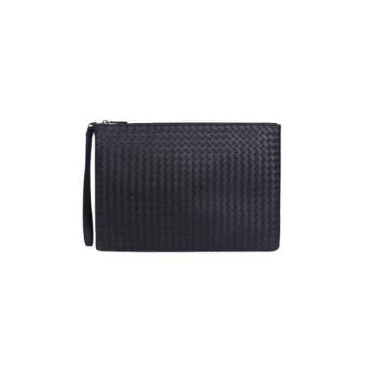 Bottega Veneta Intrecciato Strap Clutch Black