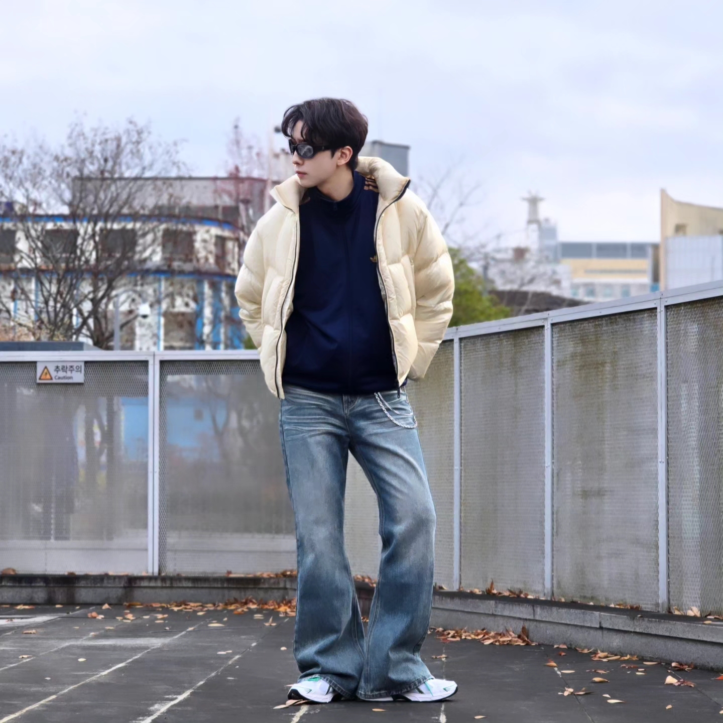 Adidas Track Jacket Night Indigo Mesa - KR Sizing, Asics Gel-1130 White Pure Silver - Folder Exclusive 착용 스타일 - 6