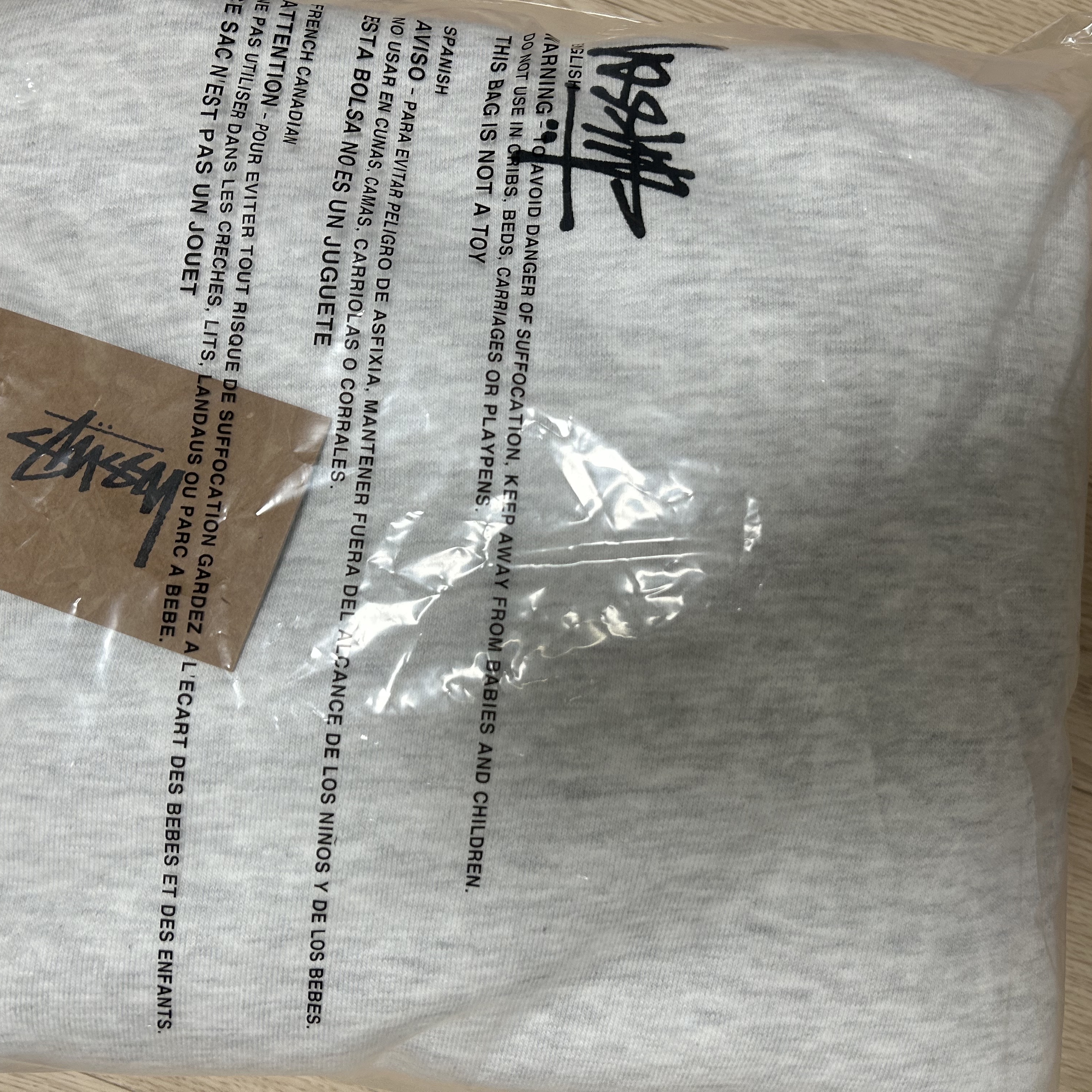 Stussy Basic Stussy Zip Hoodie Ash Heather 착용 스타일 - 4