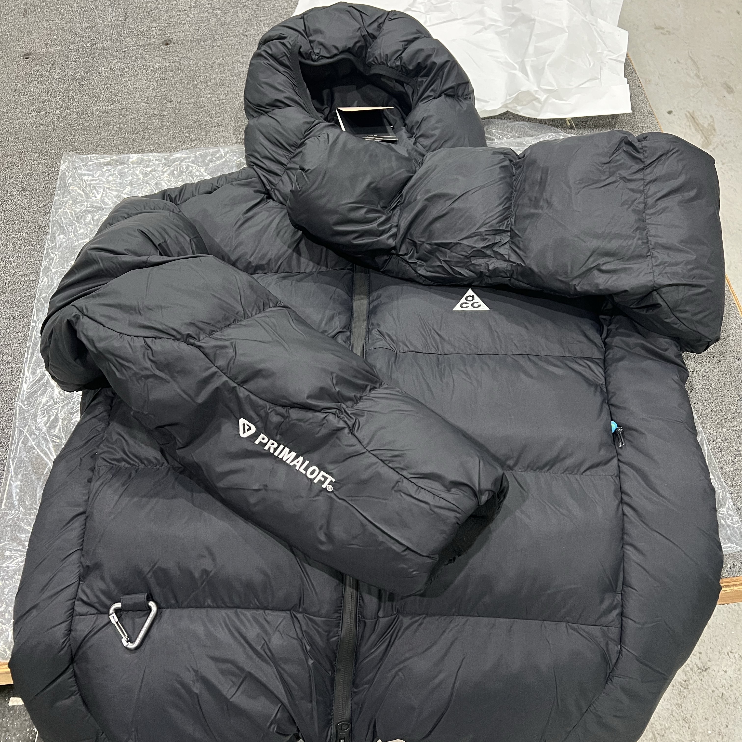 Nike ACG Therma-Fit ADV Lunar Lake Loose Hooded Jacket Black Summit White - Asia 착용 스타일