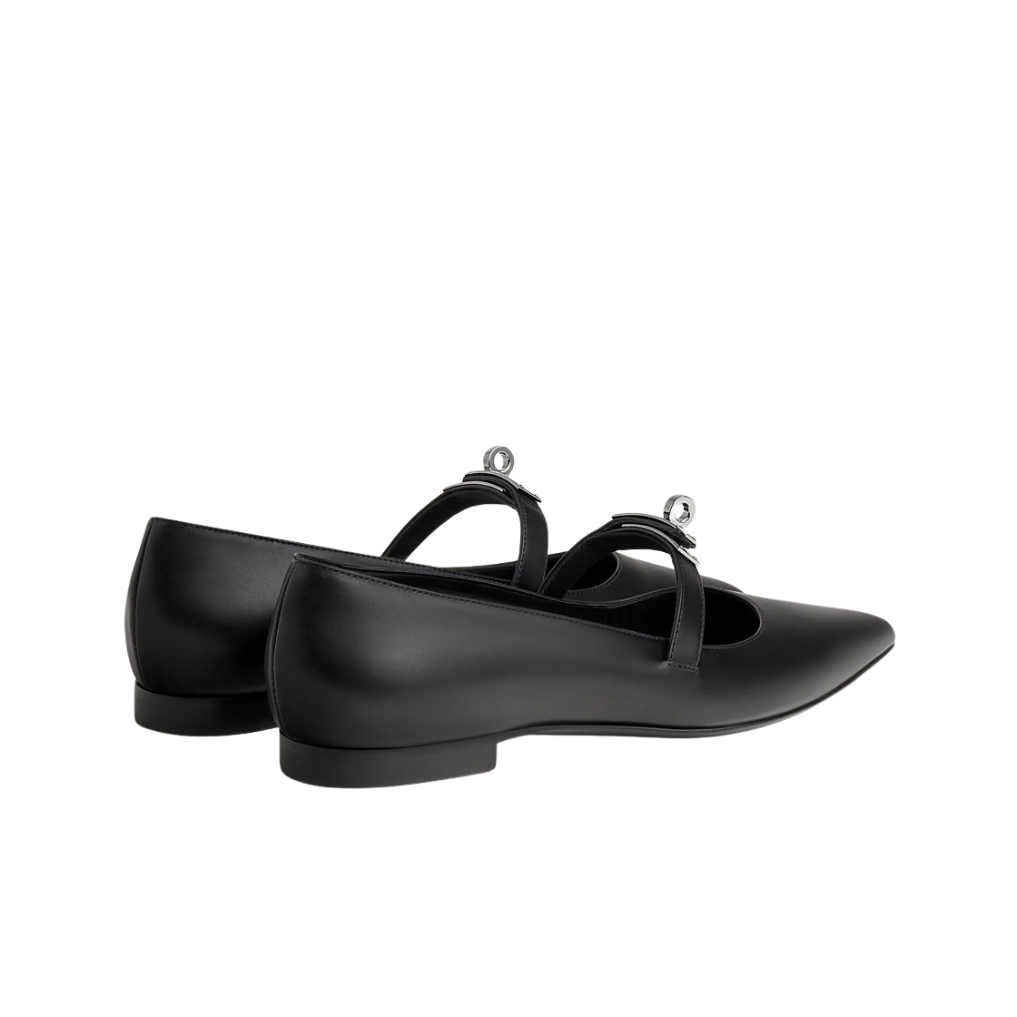 (W) 에르메스 켈리 발레 플랫 카프스킨 & 팔라듐 하드웨어 누아((W) Hermes Kelly Ballet Flat Calfskin & Palladium Noir) - 3