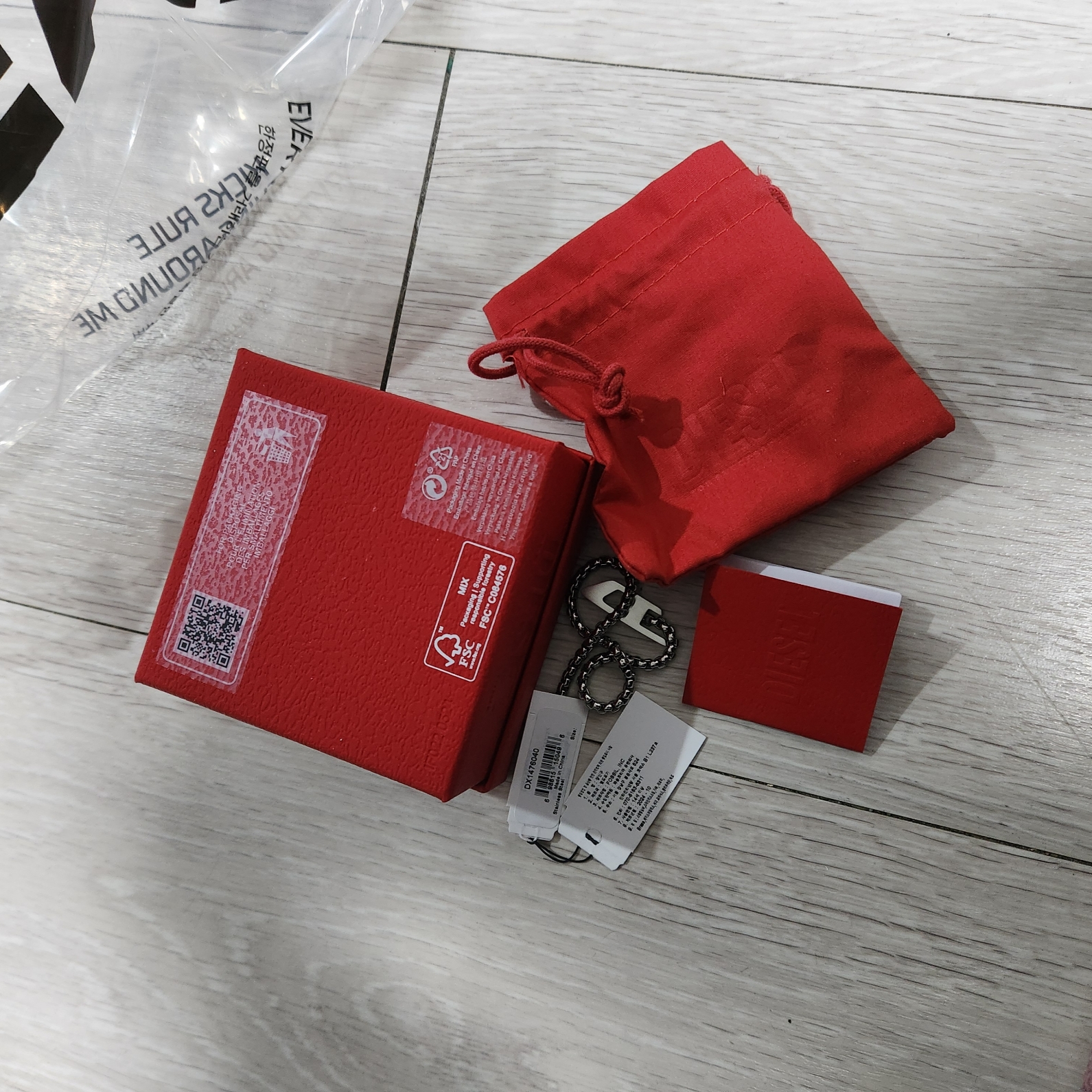 Diesel Dx1476 Stainless Steel Chain Bracelet Silver 착용 스타일 - 3