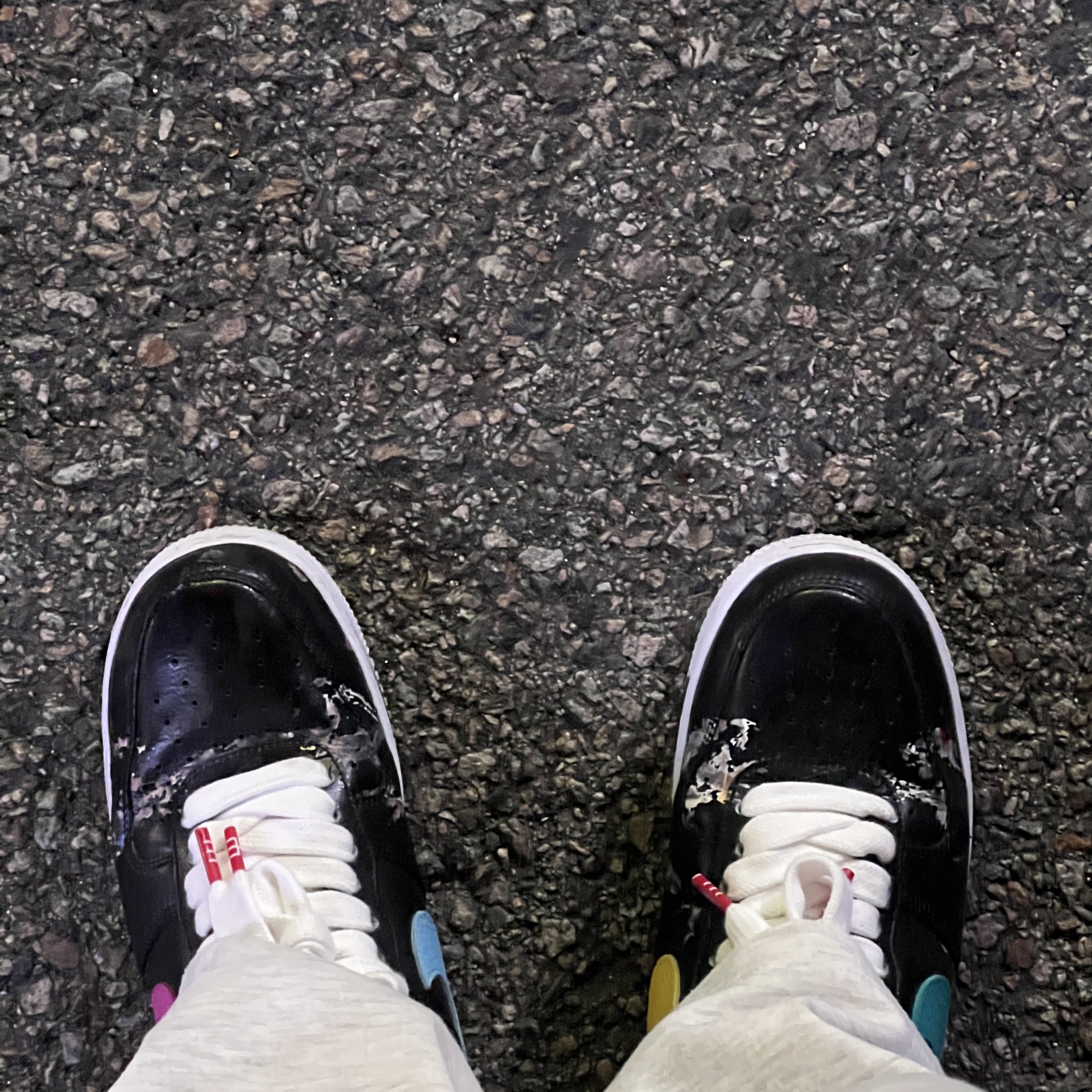 Nike x Peaceminusone Air Force 1 Low Para-Noise 3.0 Black and Multicolor 착용 스타일