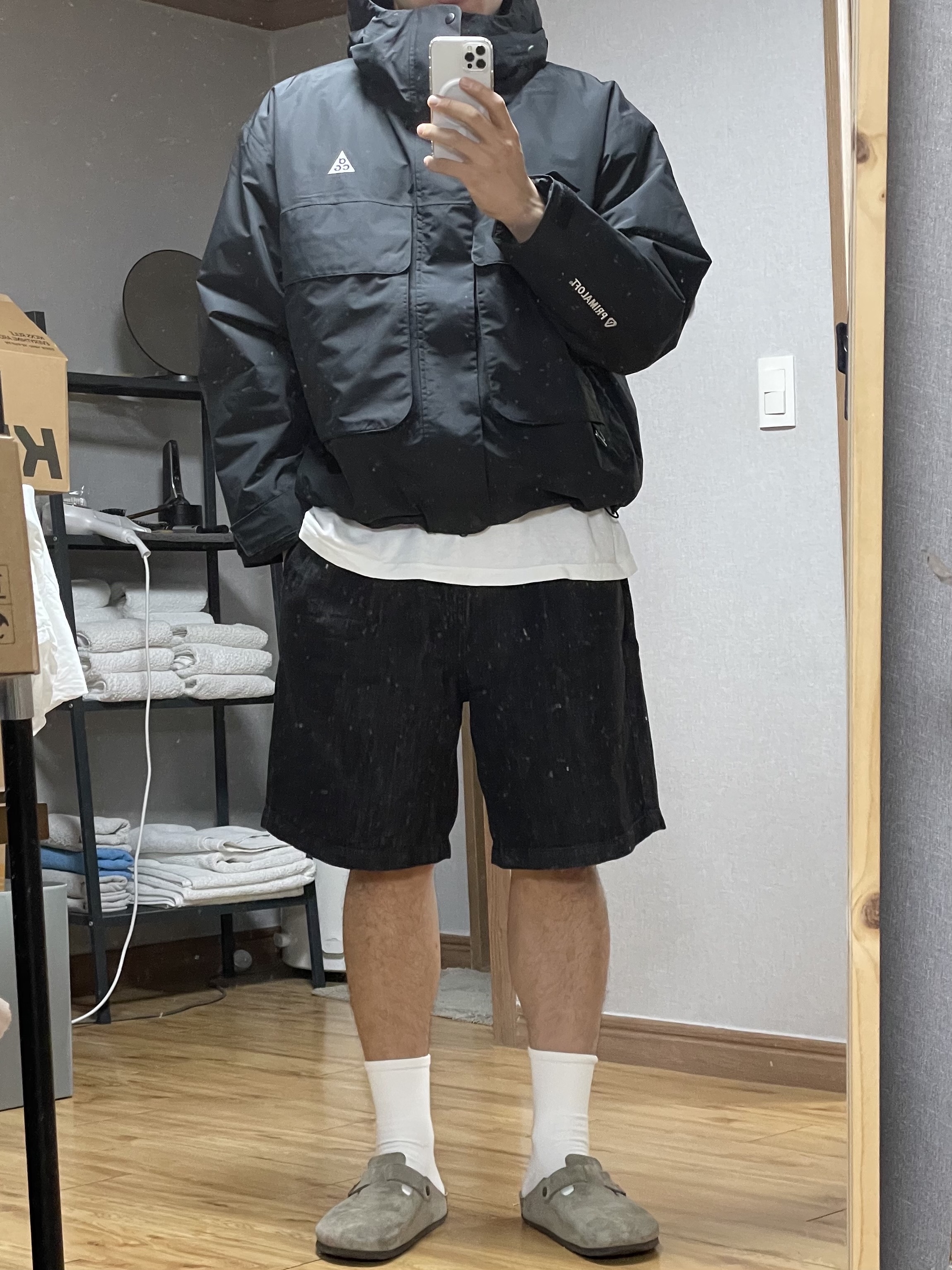 Nike ACG Primaloft Skull Peak Storm-Fit Jacket Black Anthracite - Asia 착용 스타일