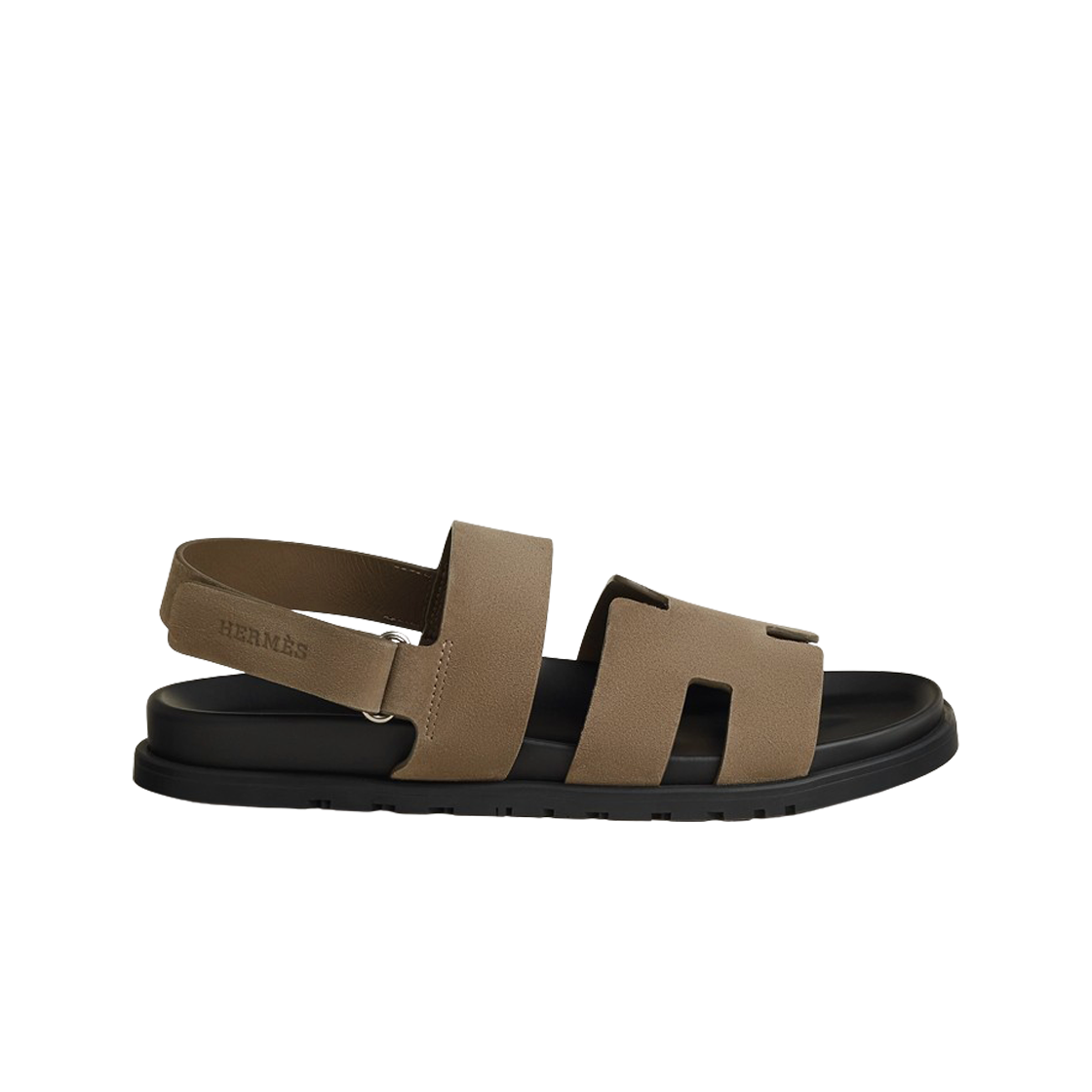 H231696ZHX3 Hermes Genius Sandal Suede Goatskin & Etoupe