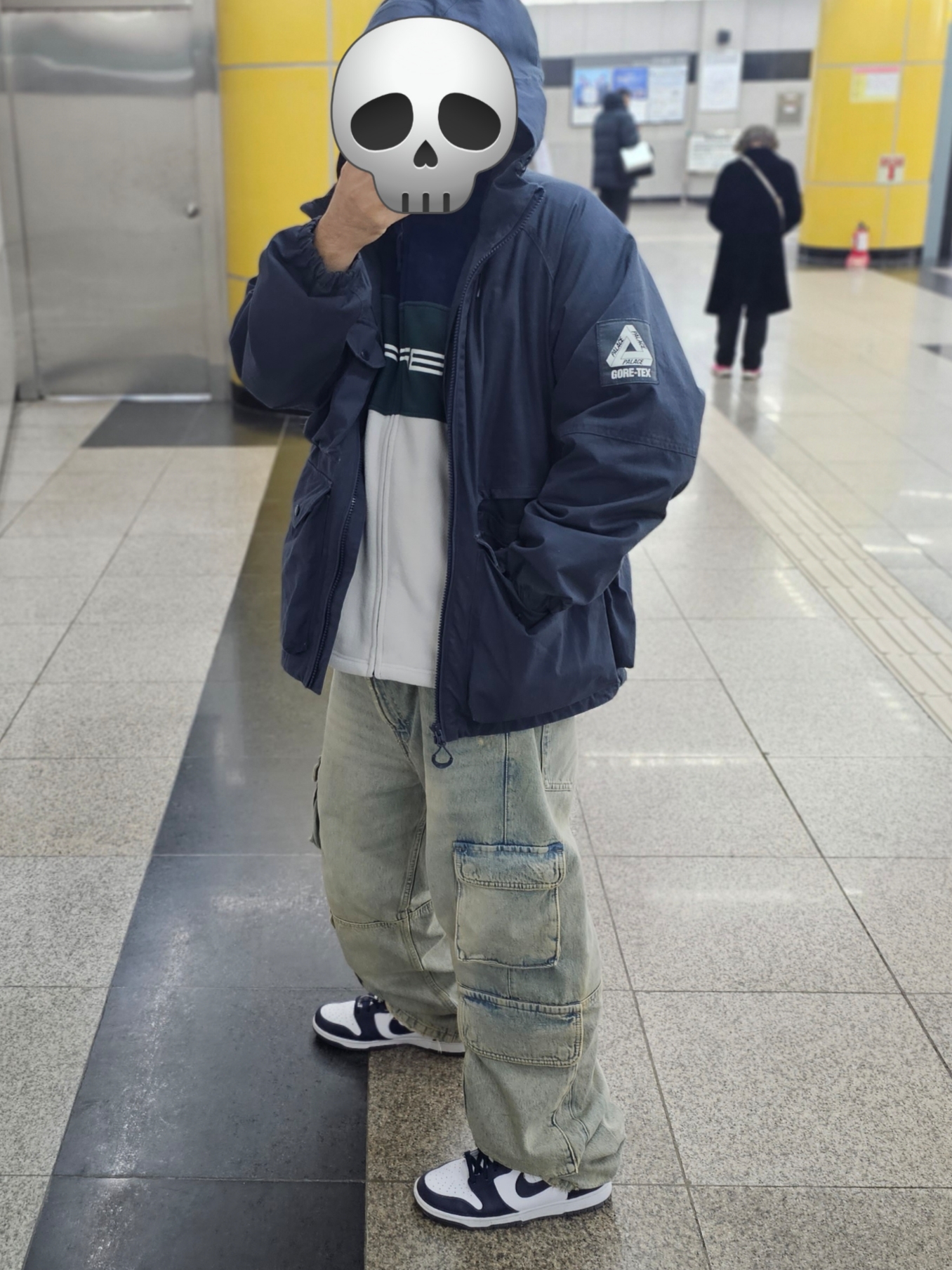 Palace Gore-Tex Cotton RS Jacket Navy - 23FW, Supreme Polartec Zip Jacket Navy - 23FW 착용 스타일 - 1