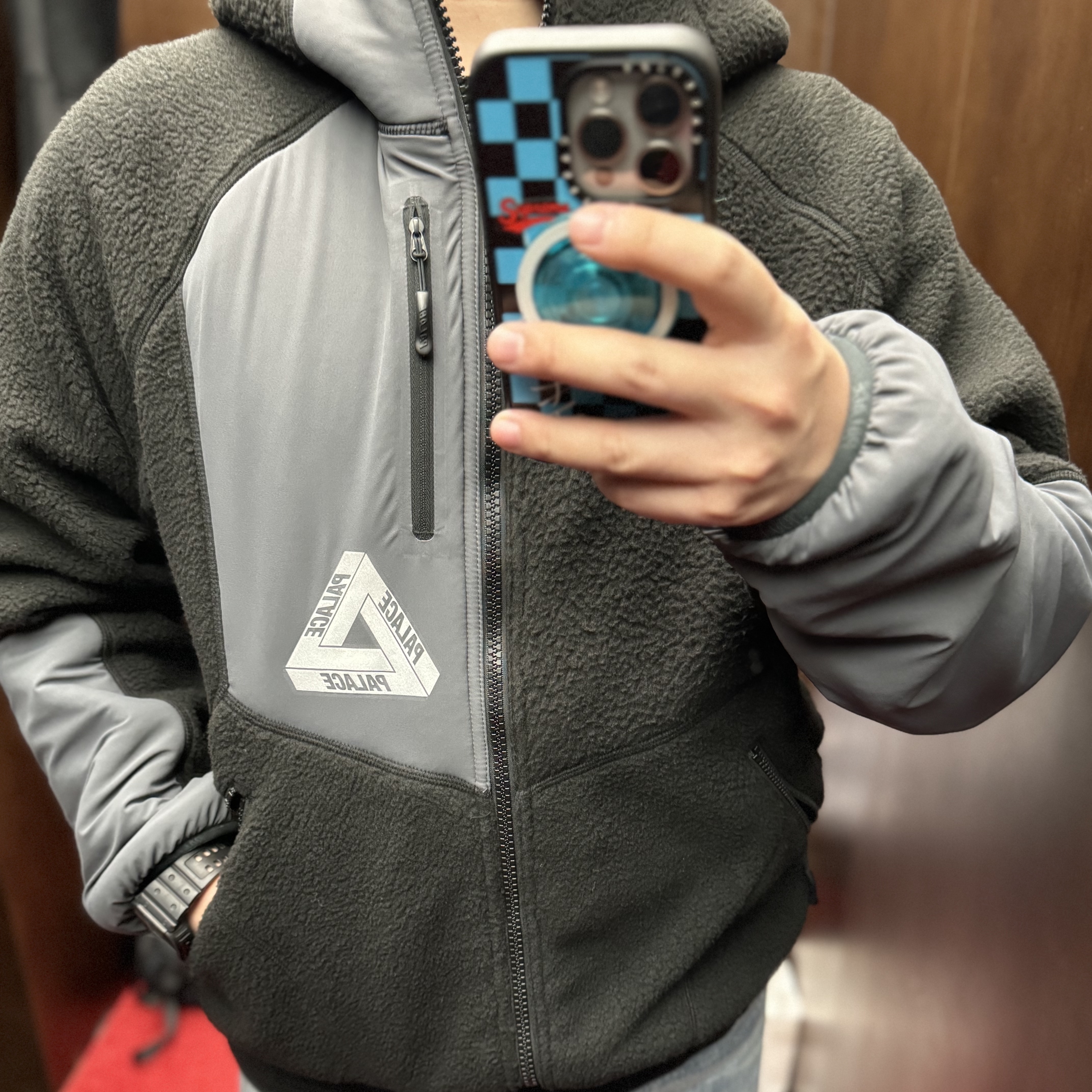 Palace Therma Fleece Jacket Black - 24FW 착용 스타일