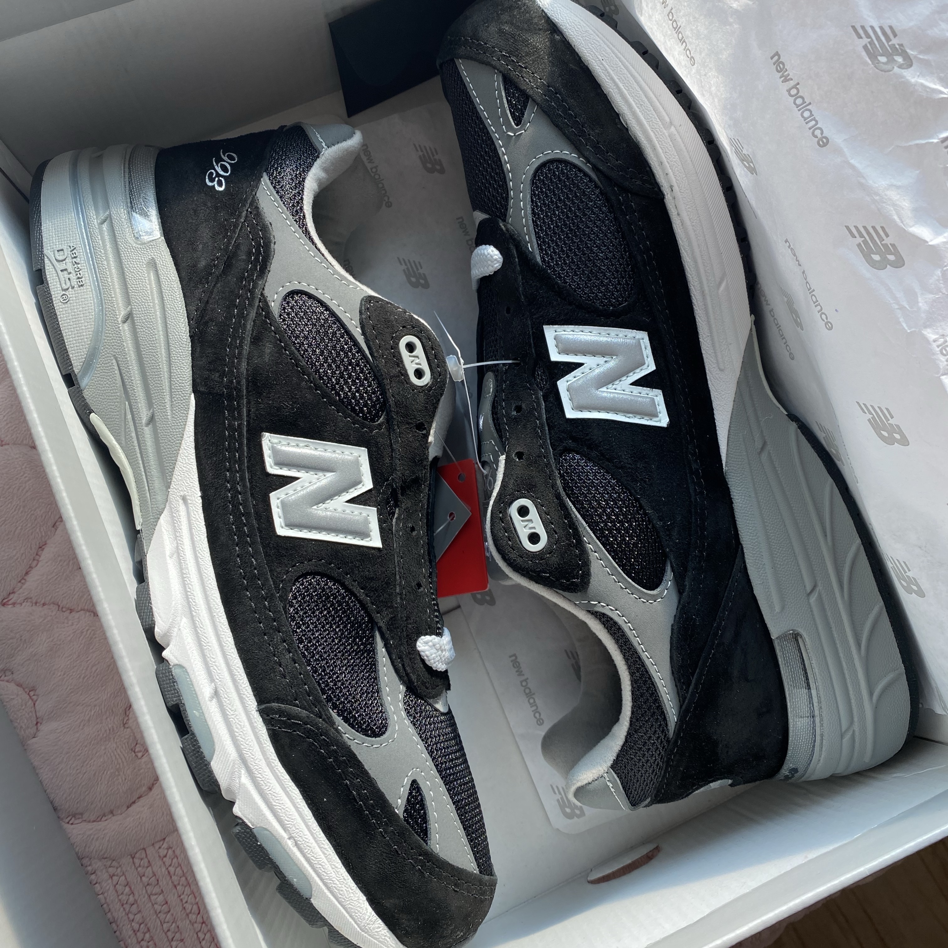 New Balance 993 Made in USA Black - D Standard 착용 스타일