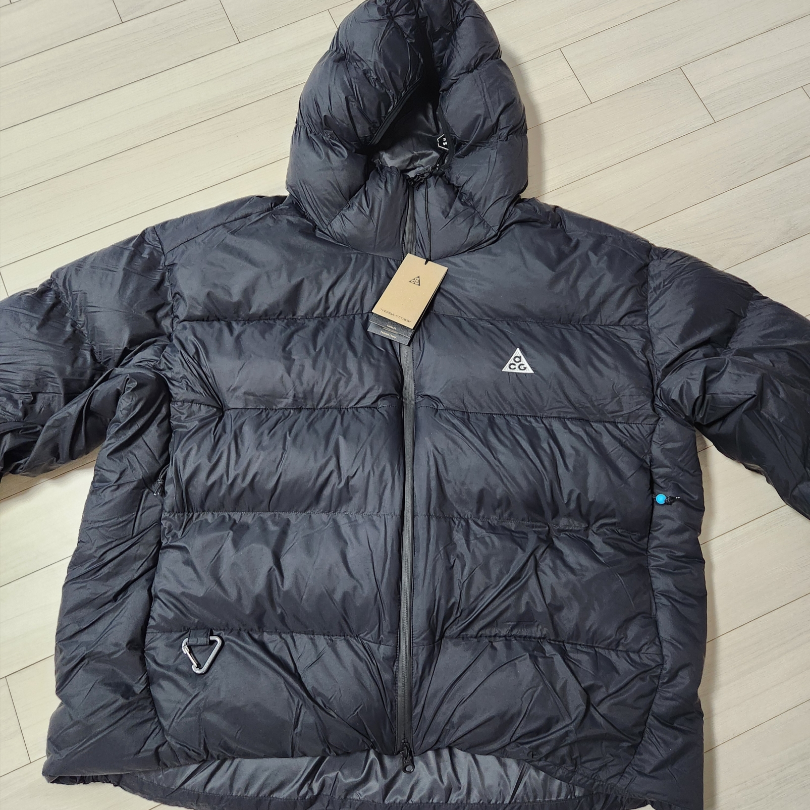 Nike ACG Therma-Fit ADV Lunar Lake Loose Hooded Jacket Black Summit White - Asia 착용 스타일