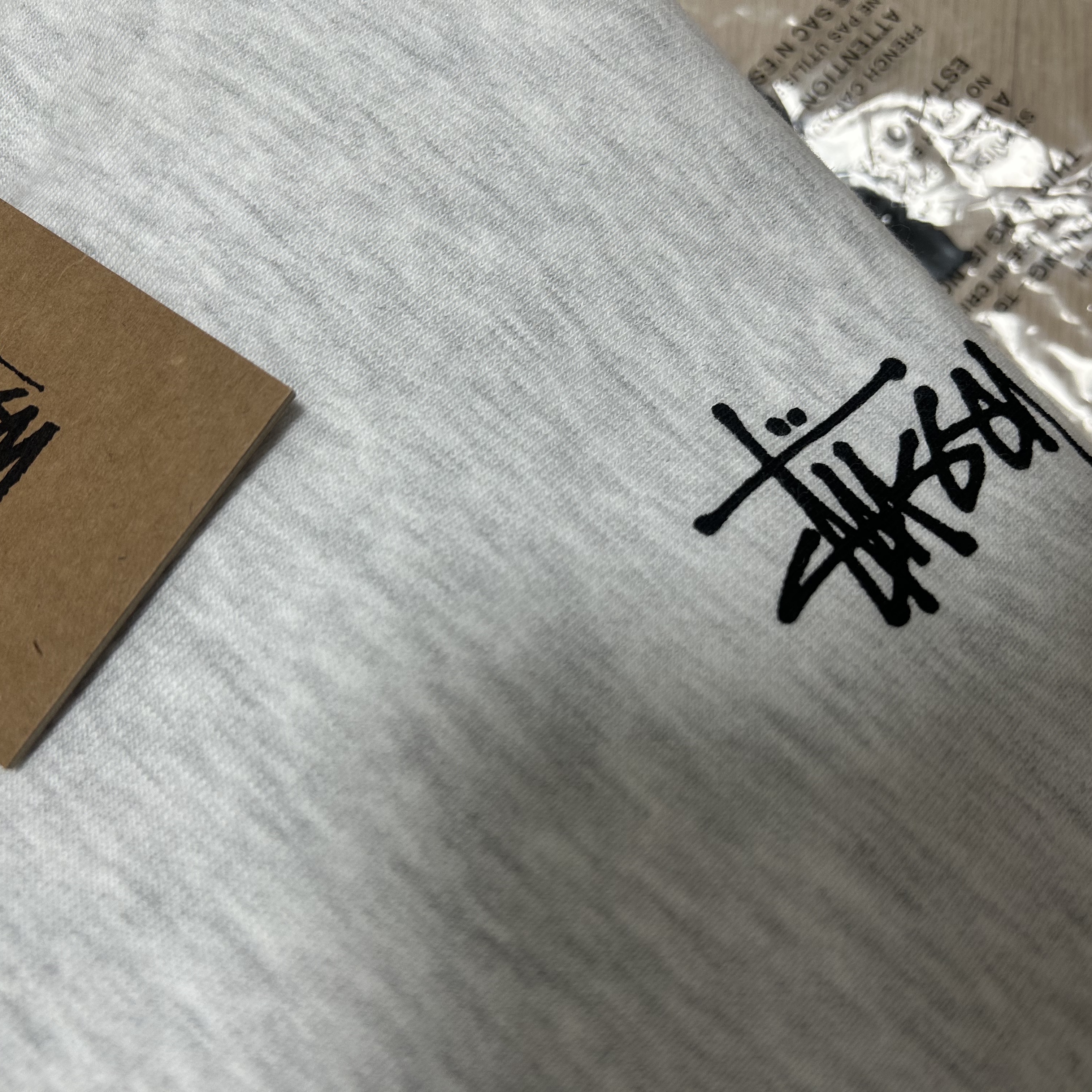 Stussy Basic Stussy Zip Hoodie Ash Heather 착용 스타일 - 3