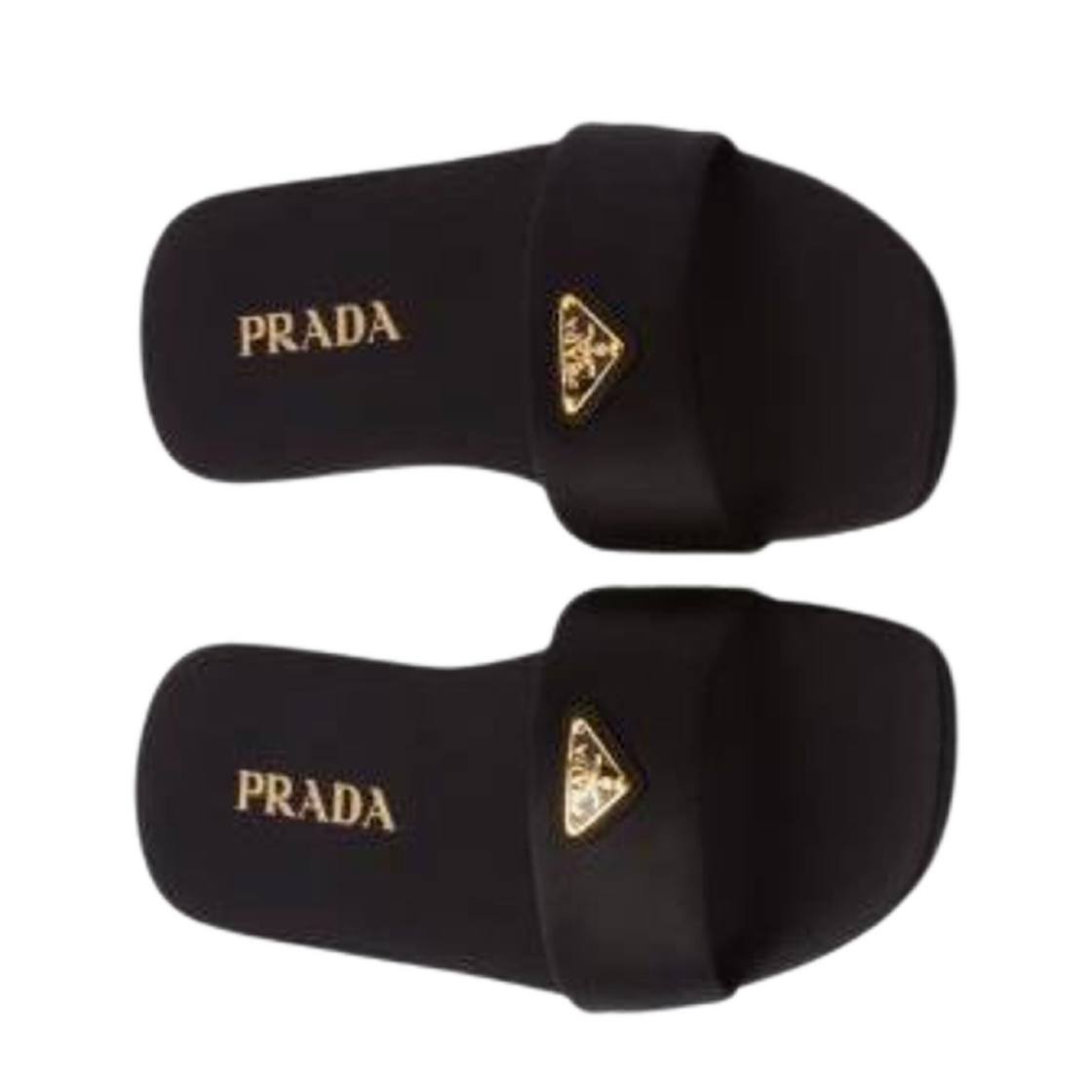 (W) 프라다 사틴 슬라이드 블랙((W) Prada Satin Slides Black) - 2