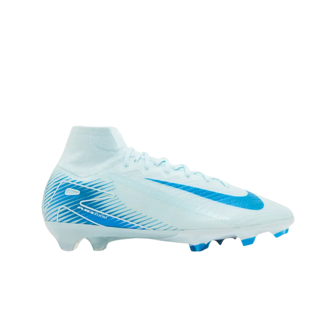 나이키 줌 머큐리얼 슈퍼플라이 10 엘리트 FG 하이 탑 클리트 글레이셔 블루 블루 오빗(Nike Zoom Mercurial Superfly 10 Elite FG High Top Cleat Glacier Blue Blue Orbit)