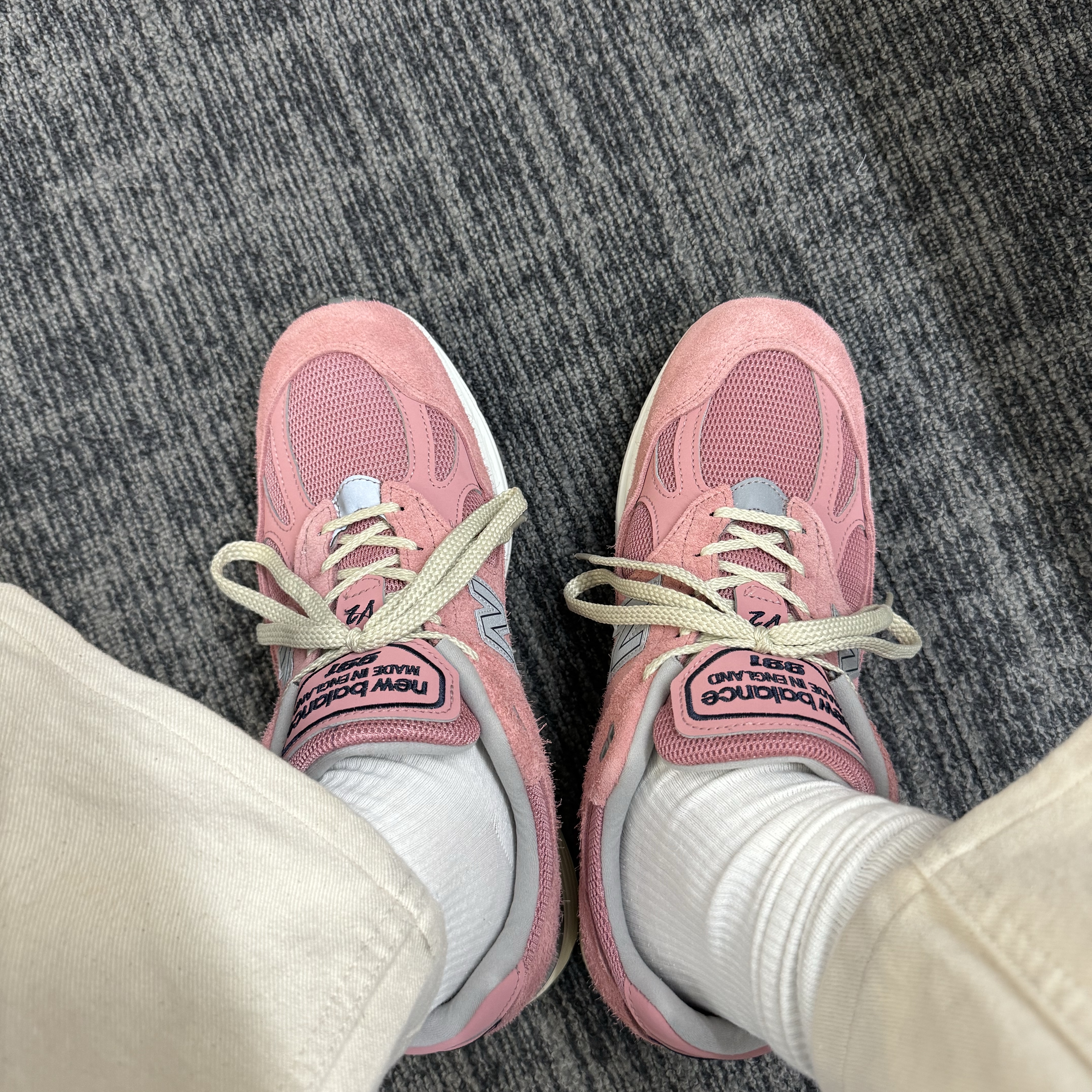 New Balance 991v2 Made in UK Brandied Apricot 착용 스타일